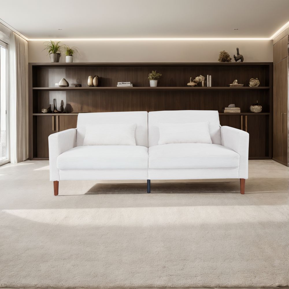 2-Seater Sofa, Modern Loveseat with Tufted Back and Solid Wood Legs 2-Seater Sofa, Modern Loveseat with Tufted Back and Solid Wood Legs