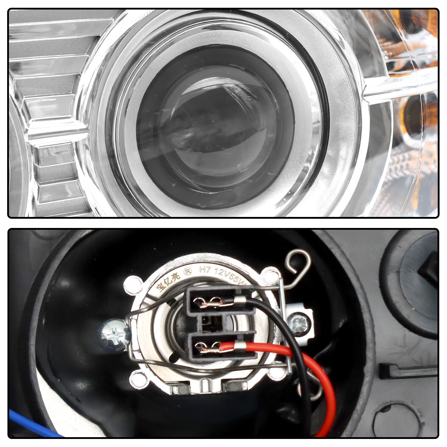 Halogen Headlights Assembly Compatible With 2008-2018 Peterbilt 388 389, Right/Passenger Side, Chrome Clear Lens_voghion.com