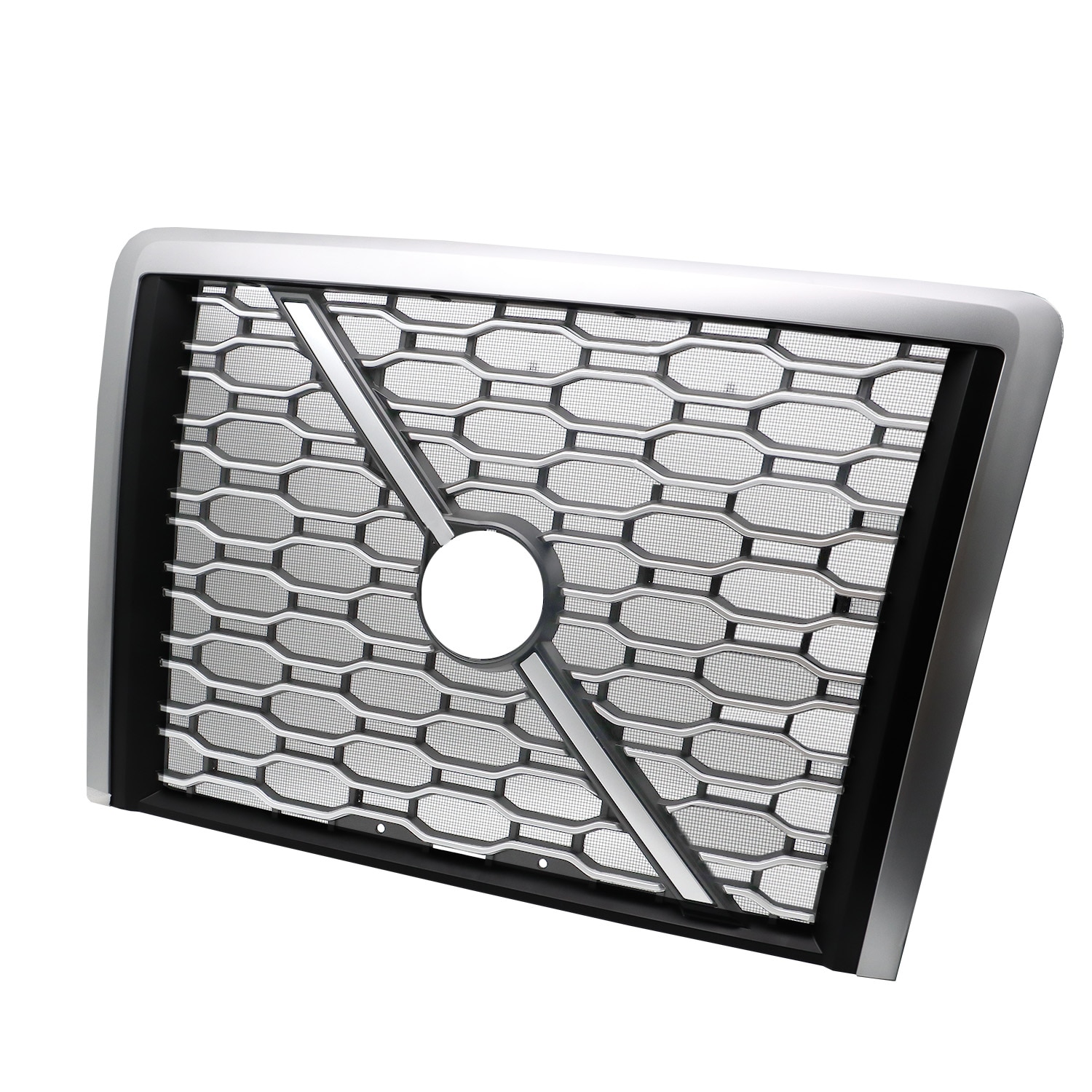 Chrome + Black Grille Fit For 2018+ Volvo VNL Semi Trucks, With Bug Screen_voghion.com
