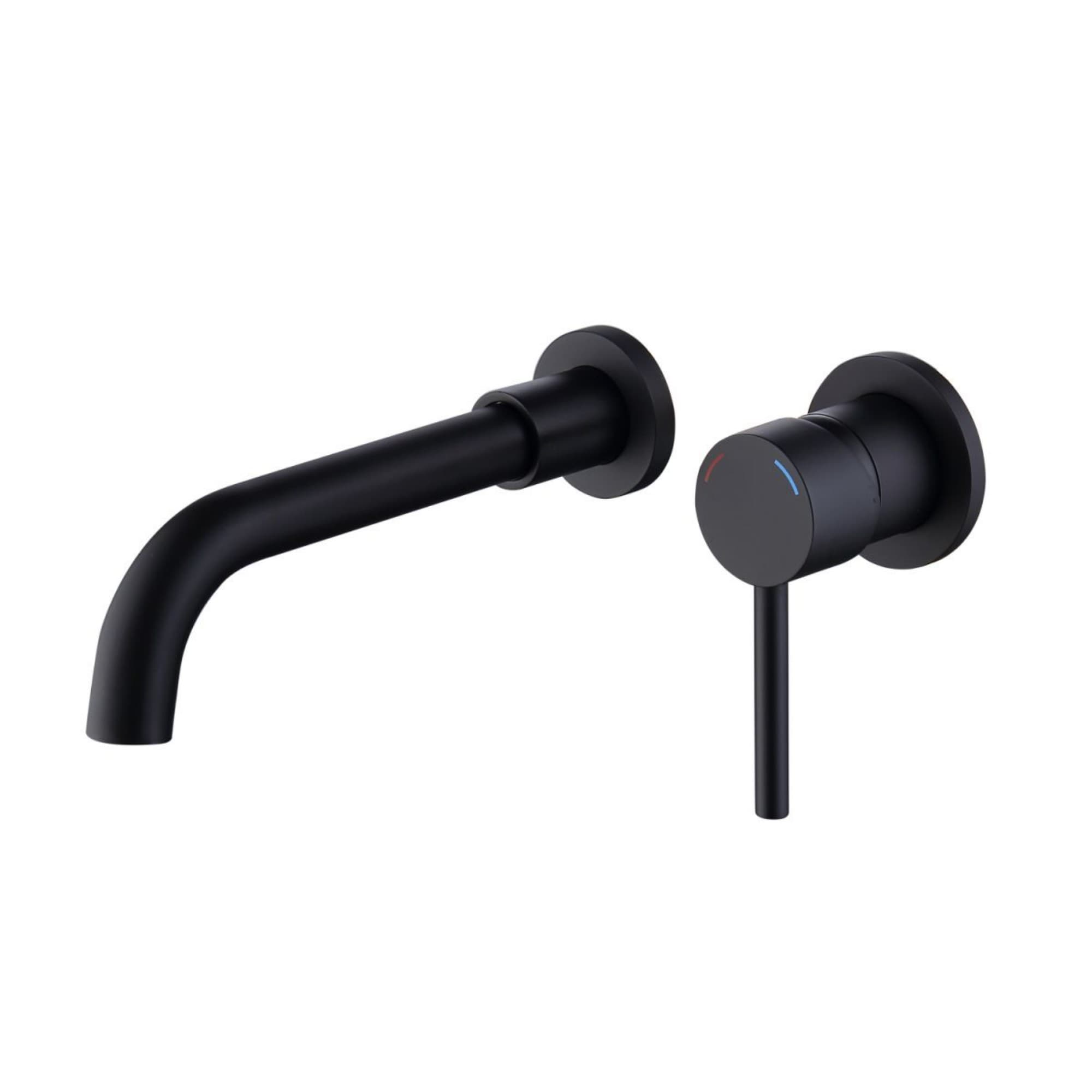 Wall Mount Faucet For Bathroom Sink Or Bathtub, Single Handle 2 Holes Brass Rough-in Valve Included, Matte Black_voghion.com