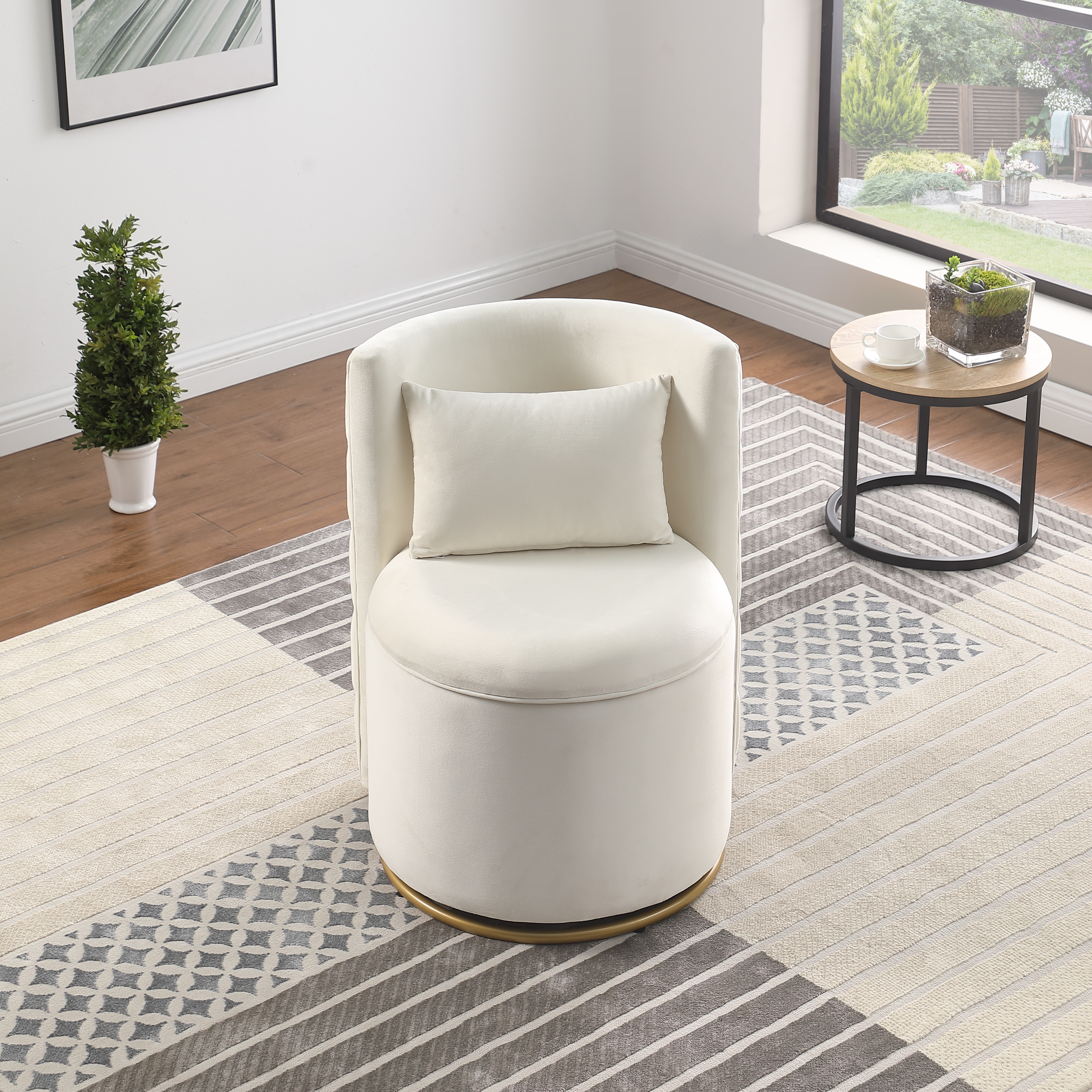 360° Swivel Accent Chair with Storage Function, Velvet Curved Chair with Gold Metal Base for Living Room, Nursery, Bedroom 360° Swivel Accent Chair with Storage Function, Velvet Curved Chair with Gold Metal Base for Living Room, Nursery, Bedroom