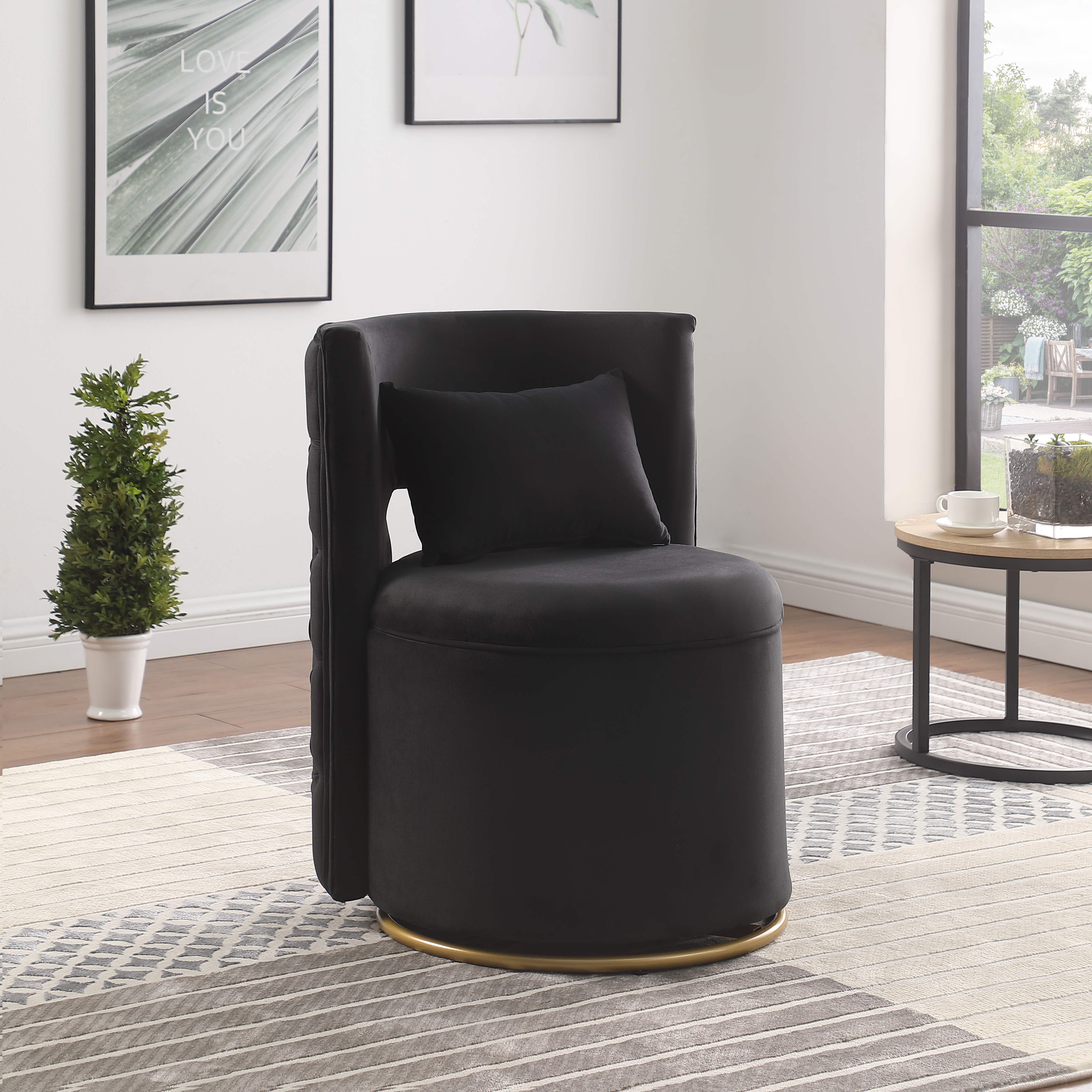360° Swivel Accent Chair with Storage Function, Velvet Curved Chair with Gold Metal Base for Living Room, Nursery, Bedroom 360° Swivel Accent Chair with Storage Function, Velvet Curved Chair with Gold Metal Base for Living Room, Nursery, Bedroom