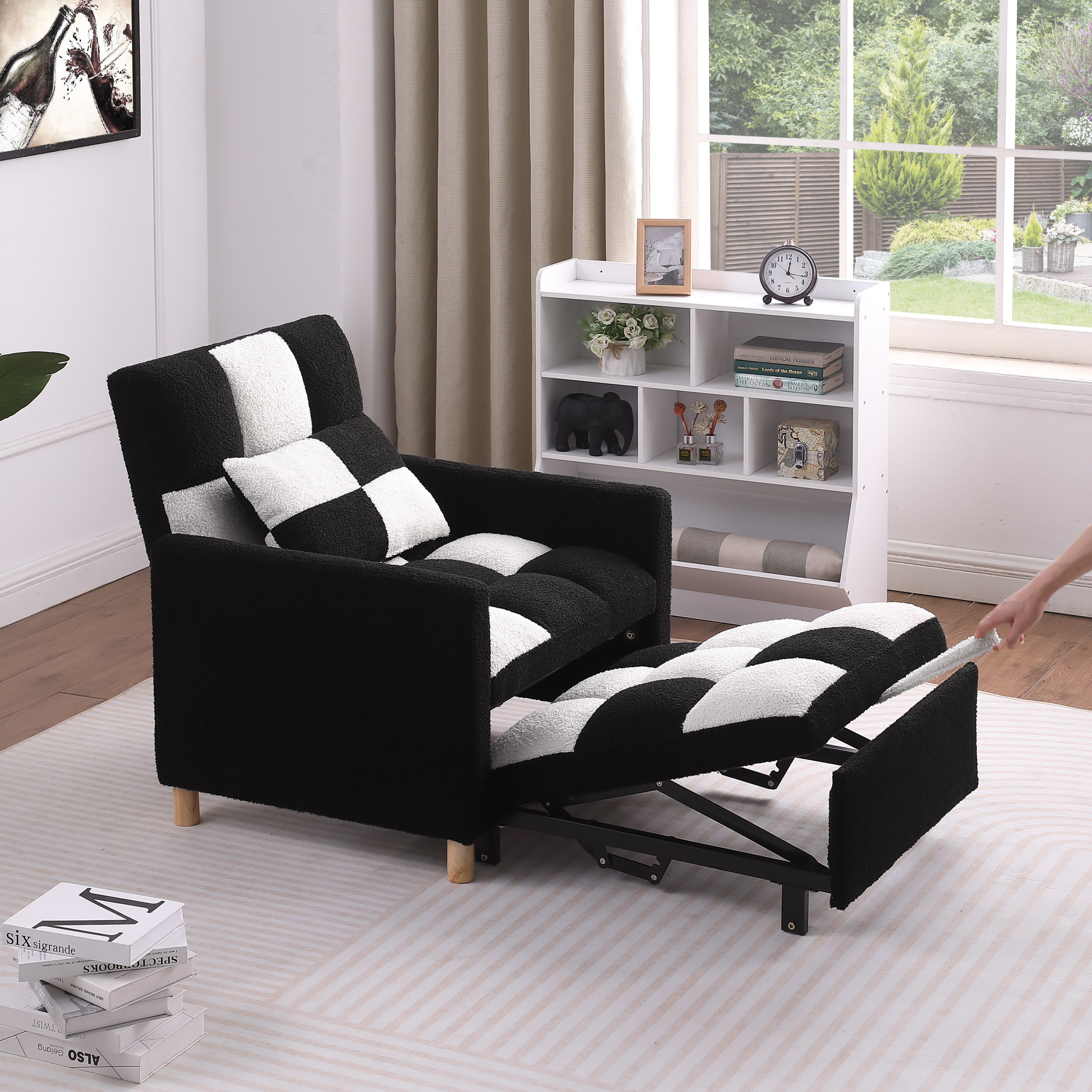 Convertible Sleeper Sofa Chair Bed, Adjustable Chair with Pillow, Multi-Functional Sleeper Chair with Soft Fabric for Living Room, Dorm, Apartment, Bedroom or Office Convertible Sleeper Sofa Chair Bed, Adjustable Chair with Pillow, Multi-Functional Sleeper Chair with Soft Fabric for Living Room, Dorm, Apartment, Bedroom or Office
