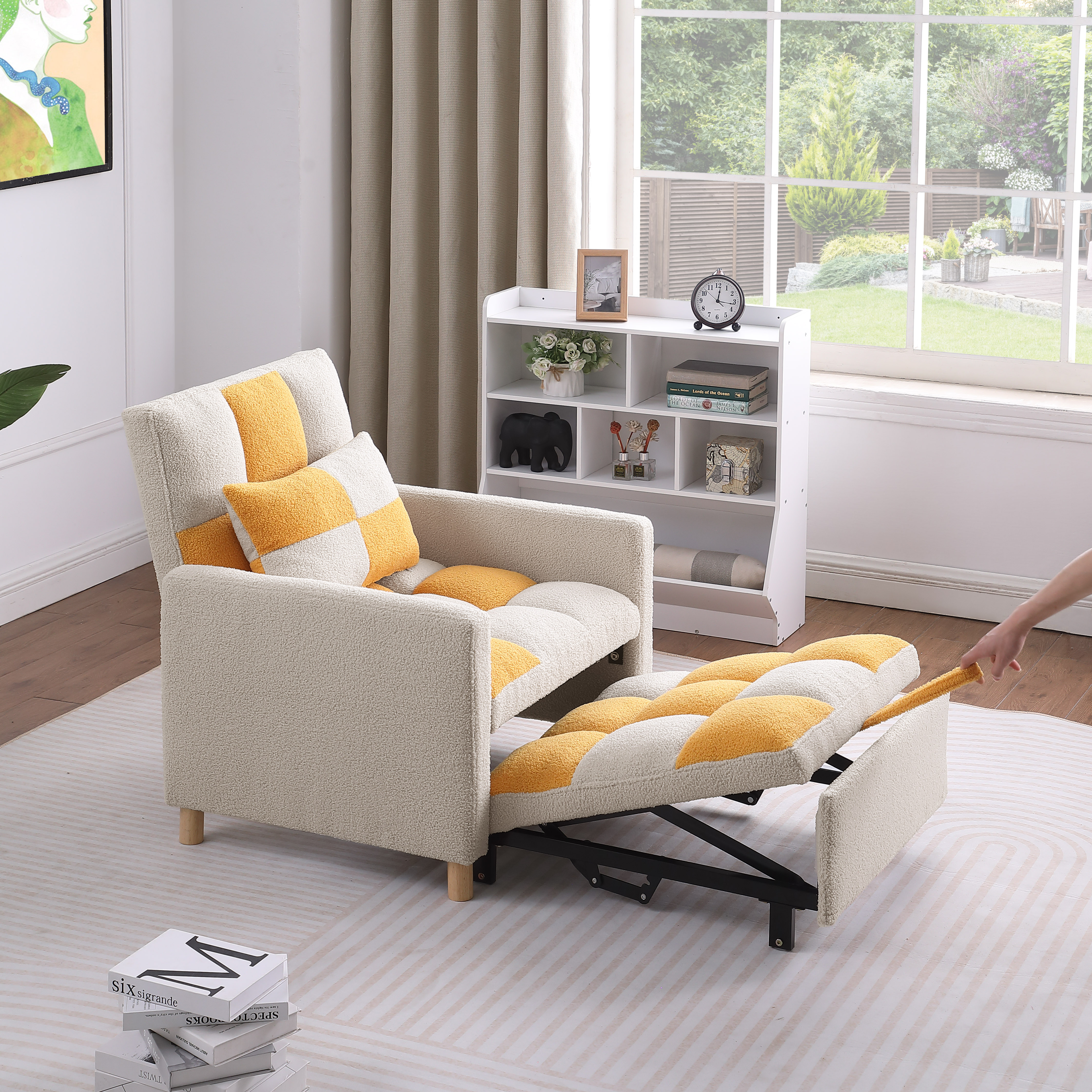 Convertible Sleeper Sofa Chair Bed, Adjustable Chair with Pillow, Multi-Functional Sleeper Chair with Soft Fabric for Living Room, Dorm, Apartment, Bedroom or Office Convertible Sleeper Sofa Chair Bed, Adjustable Chair with Pillow, Multi-Functional Sleeper Chair with Soft Fabric for Living Room, Dorm, Apartment, Bedroom or Office