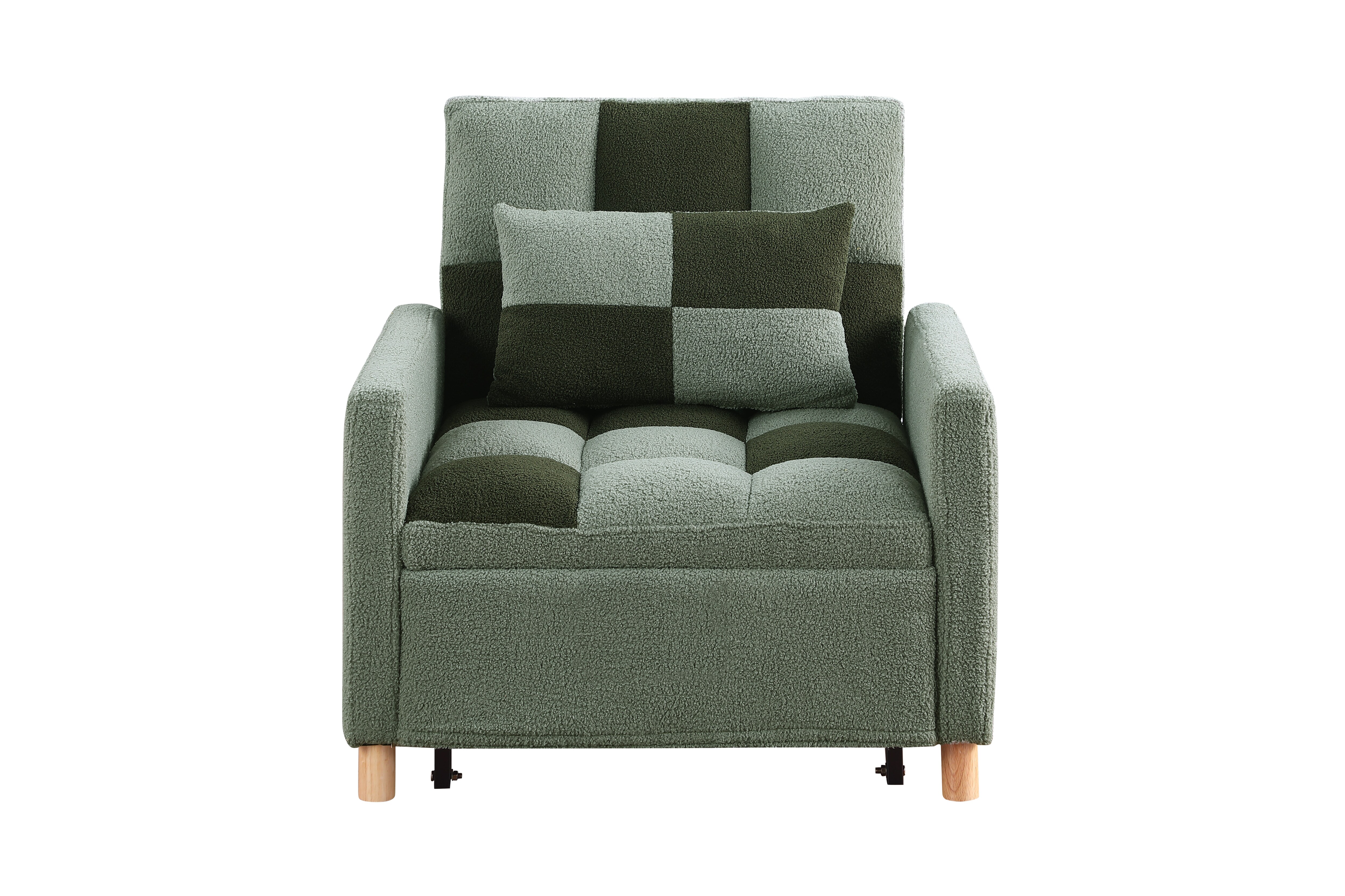 Convertible Sleeper Sofa Chair Bed, Adjustable Chair with Pillow, Multi-Functional Sleeper Chair with Soft Fabric for Living Room, Dorm, Apartment, Bedroom or Office