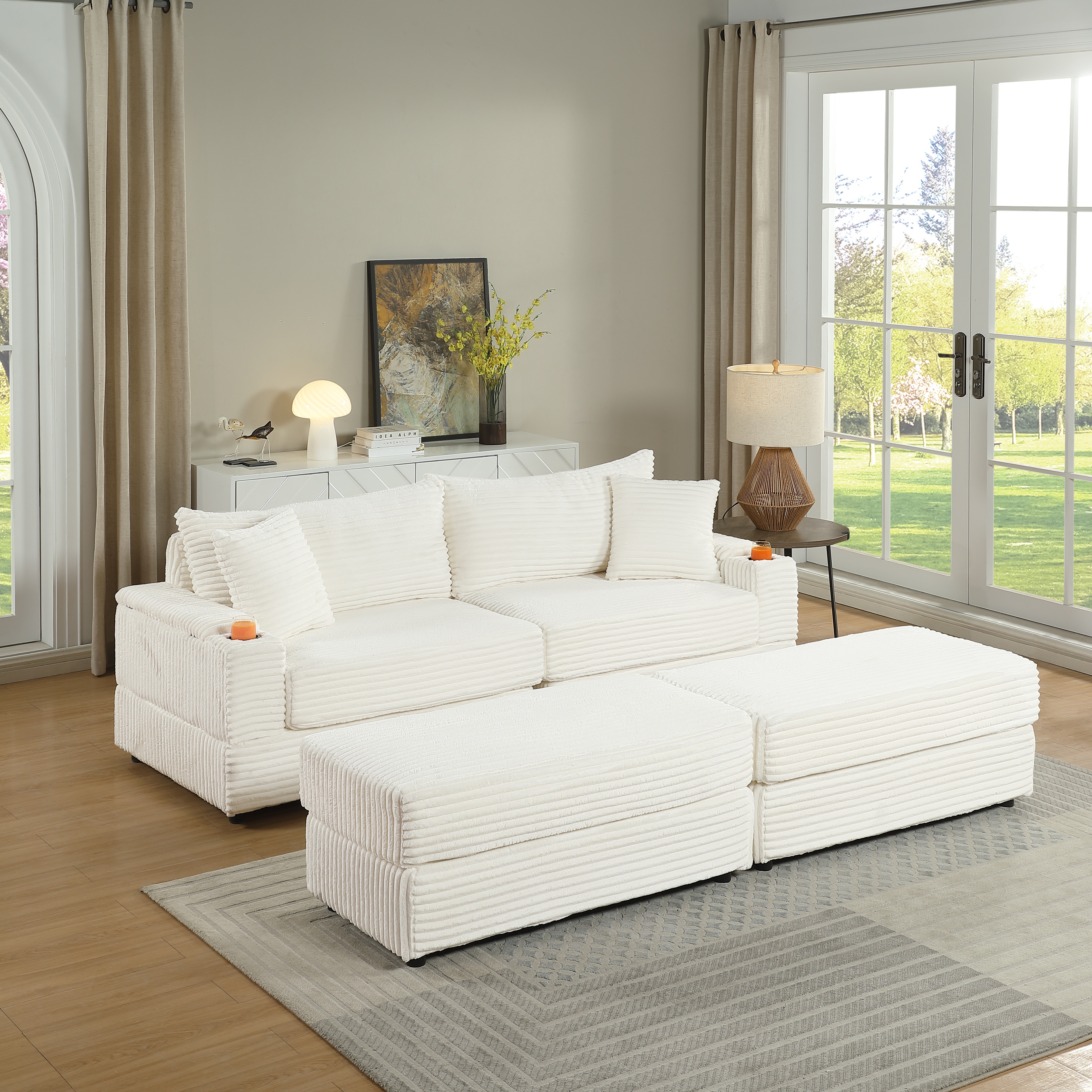 sofa With 2 toss pillows and a ottoman ,Comfy Sofa- Deep Seat Couch for Living Room sofa With 2 toss pillows and a ottoman ,Comfy Sofa- Deep Seat Couch for Living Room