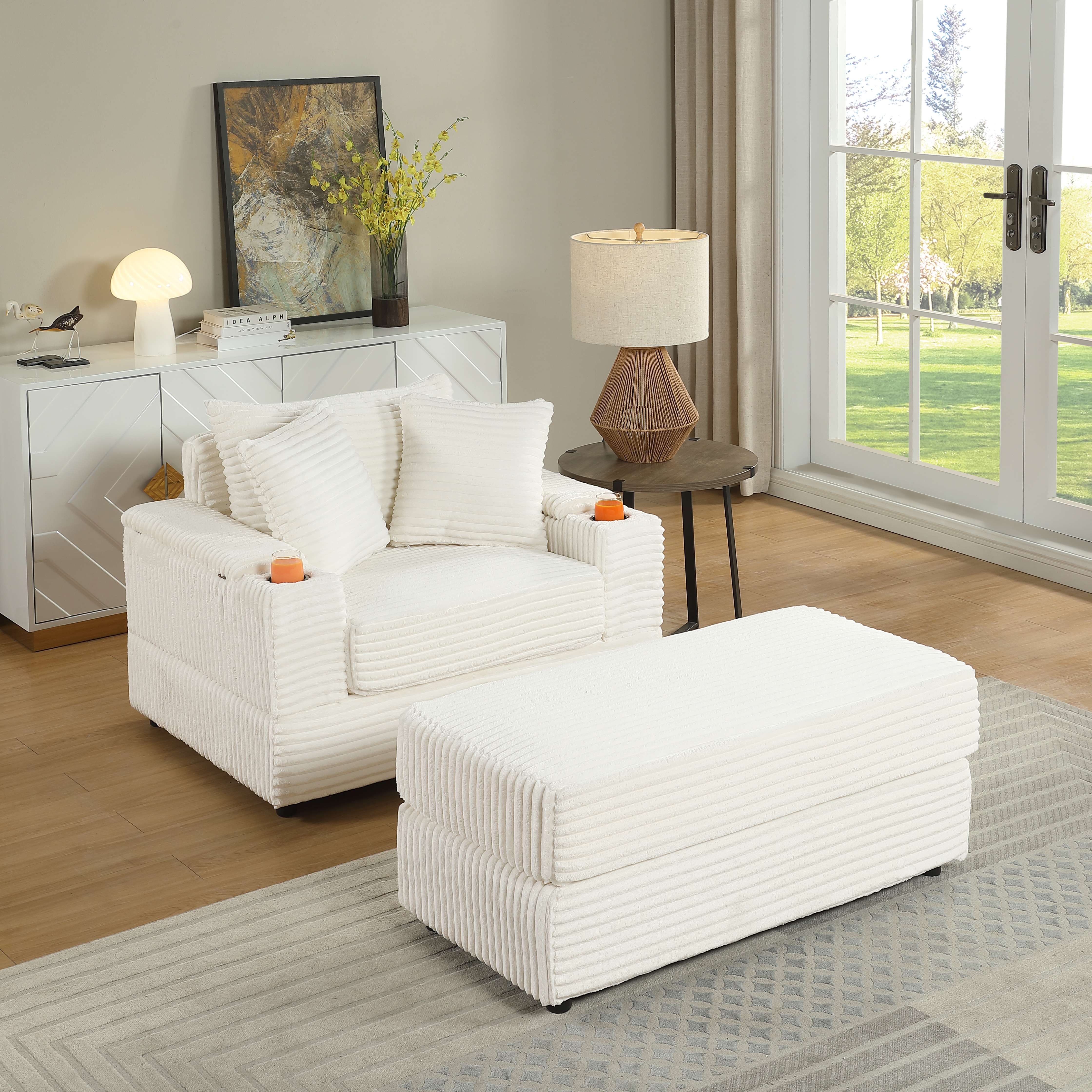 sofa With 2 toss pillows and a ottoman ,Comfy Sofa- Deep Seat Couch for Living Room sofa With 2 toss pillows and a ottoman ,Comfy Sofa- Deep Seat Couch for Living Room
