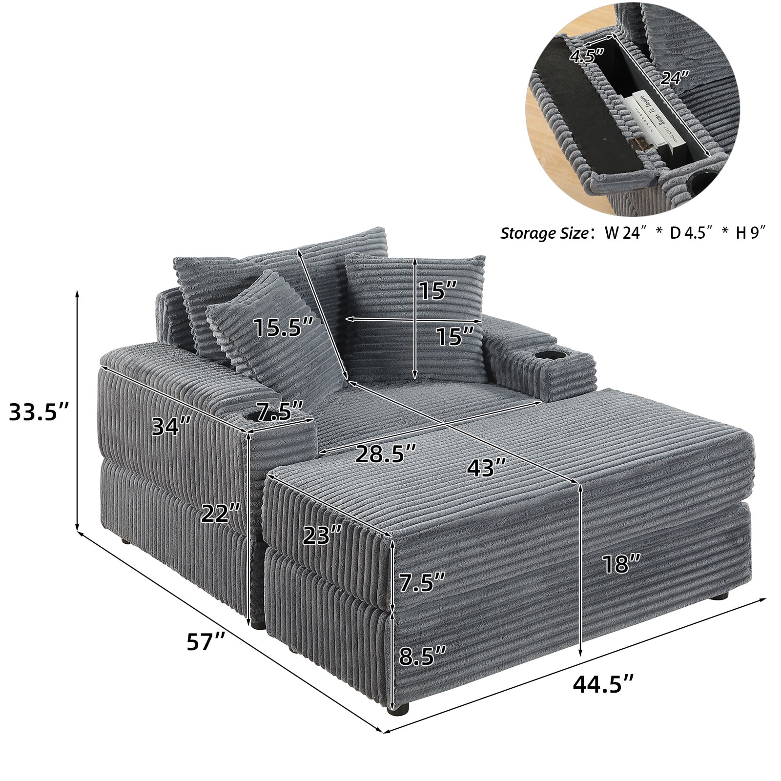 sofa With 2 toss pillows and a ottoman ,Comfy Sofa- Deep Seat Couch for Living Room sofa With 2 toss pillows and a ottoman ,Comfy Sofa- Deep Seat Couch for Living Room