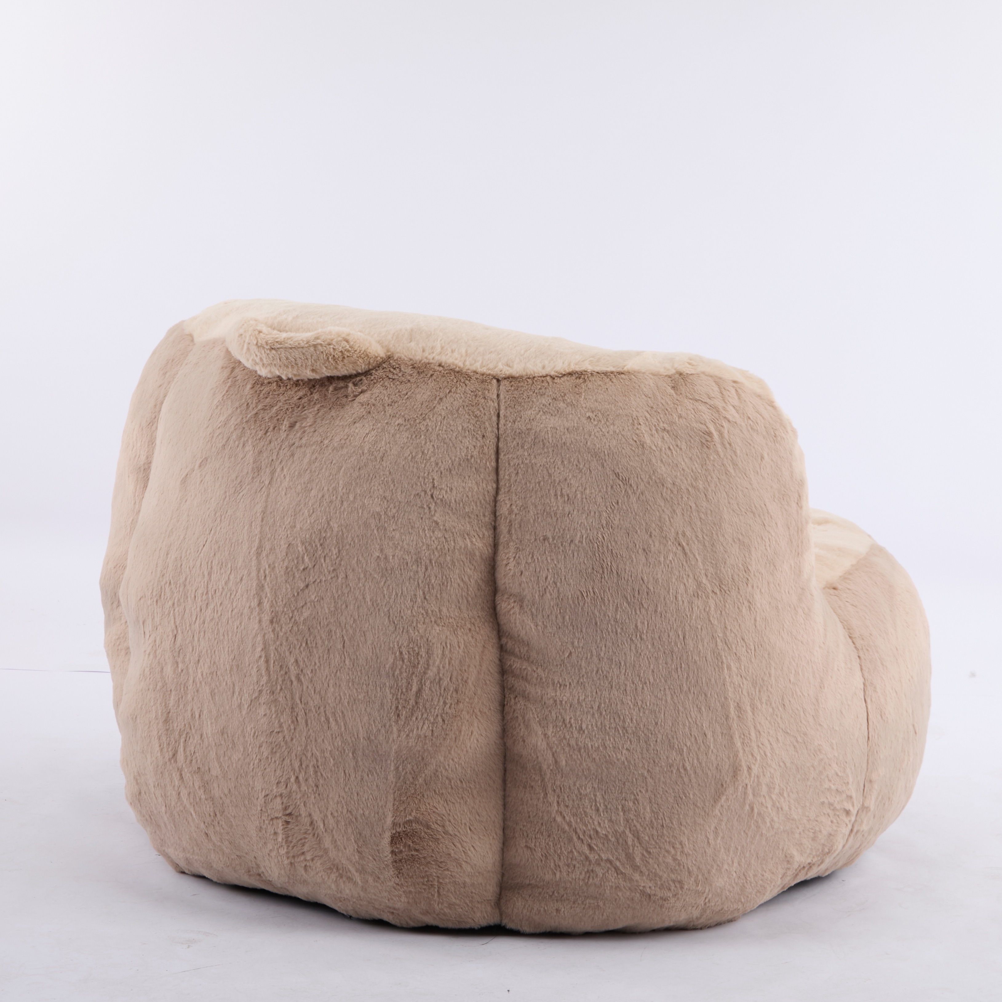 Oversized Bean Bag Chairs,Multicolor Fur Couch Filled With Shredded Sponge,Large Lounger Sofa For Living Room,No Assembly Required ,Brown+Camel_maomaolike.com