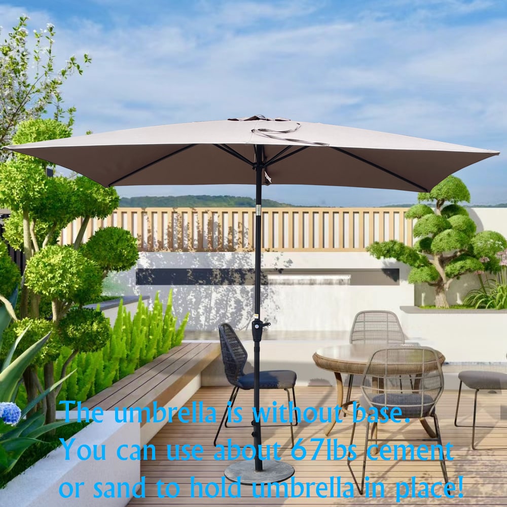 6 X 9ft Patio Umbrella Outdoor Waterproof Umbrella With Crank And Push Button Tilt Without Flap For Garden Backyard Pool Swimming Pool Market_voghion.com
