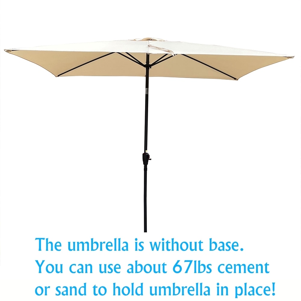 6 X 9ft Patio Umbrella Outdoor Waterproof Umbrella With Crank And Push Button Tilt Without Flap For Garden Backyard Pool Swimming Pool Market_voghion.com