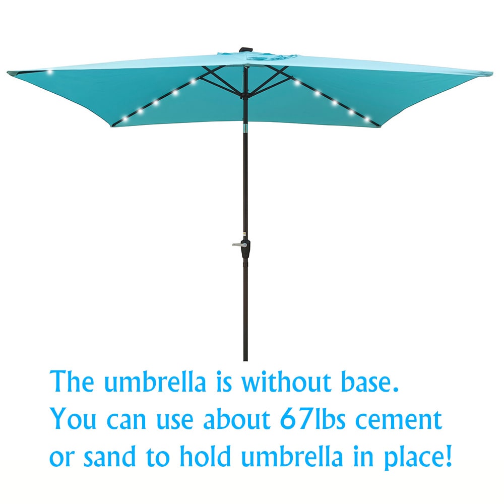 10 X 6.5Ft Rectangular Patio Solar LED Lighted Outdoor Market Umbrellas With Crank And Push Button Tilt For Garden Shade Swimming Pool_voghion.com