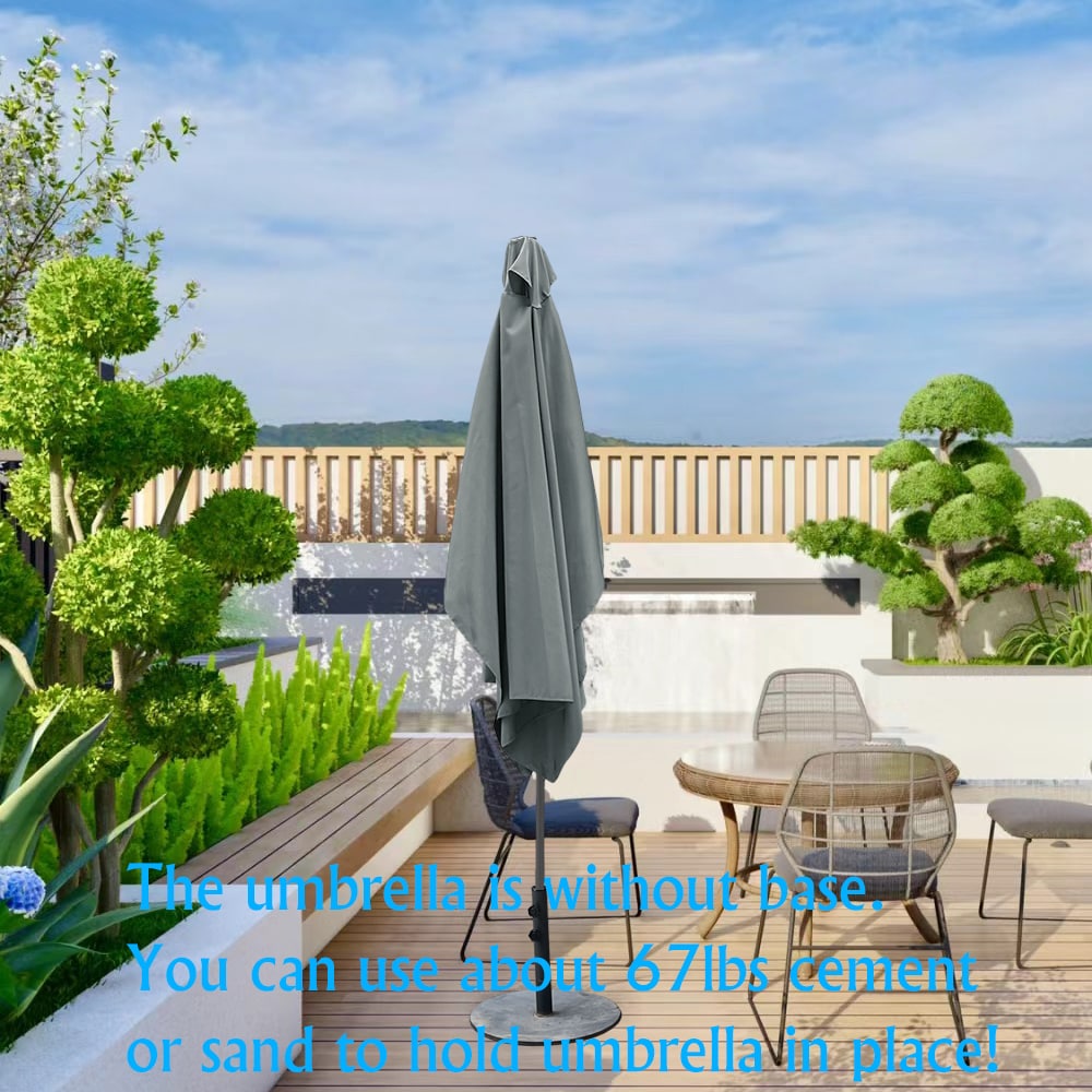 6 X 9ft Patio Umbrella Outdoor Waterproof Umbrella With Crank And Push Button Tilt Without Flap For Garden Backyard Pool Swimming Pool Market_voghion.com