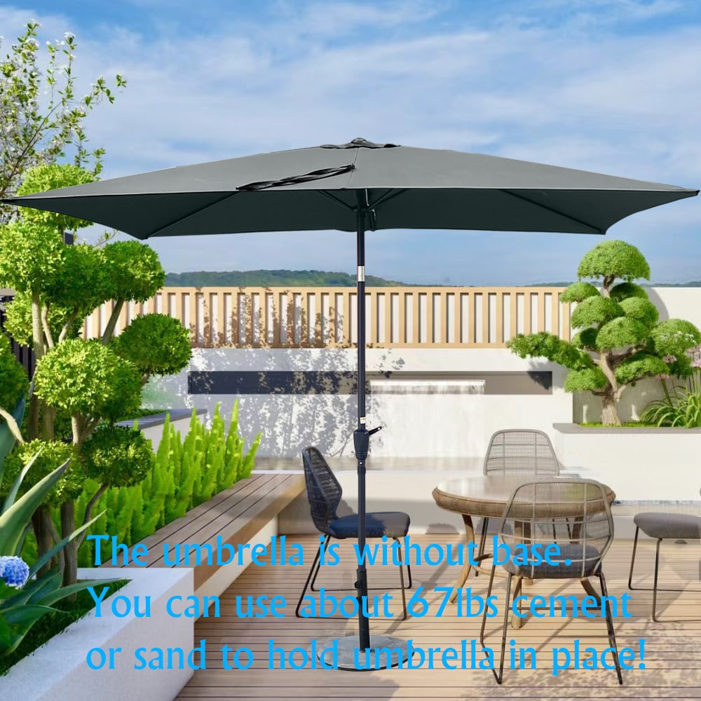 6 X 9ft Patio Umbrella Outdoor Waterproof Umbrella With Crank And Push Button Tilt Without Flap For Garden Backyard Pool Swimming Pool Market_voghion.com