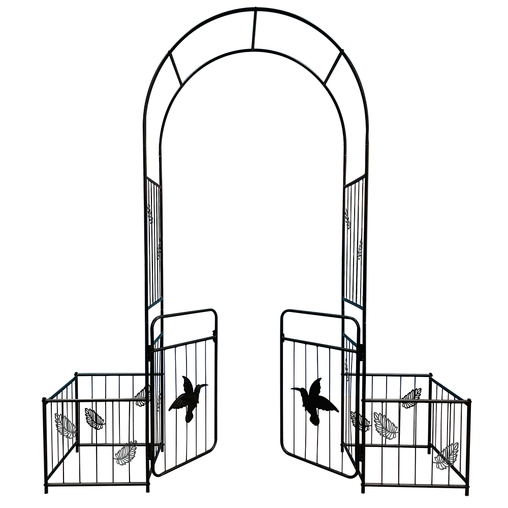 Metal Garden Arch Garden Arbor Trellis Climbing Plants Support Arch Outdoor Arch Wedding Arch Party Events Archway Black_voghion.com