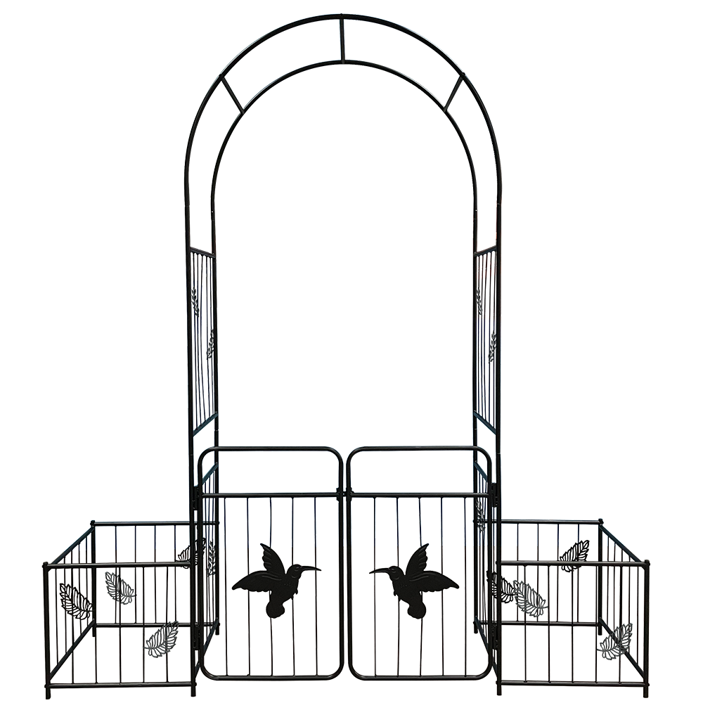 Metal Garden Arch Garden Arbor Trellis Climbing Plants Support Arch Outdoor Arch Wedding Arch Party Events Archway Black_voghion.com