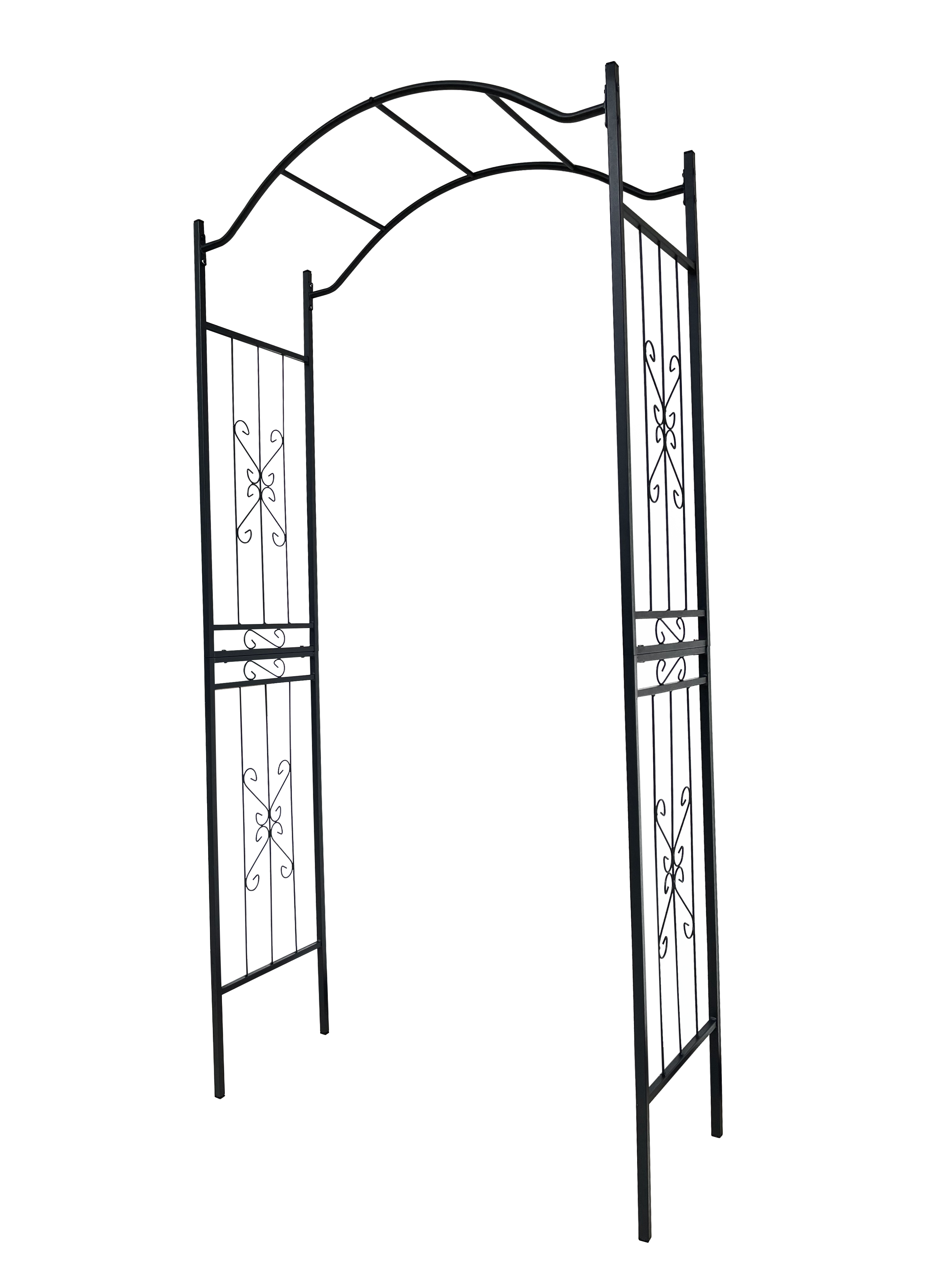 Metal Garden Arch Garden Arbor Trellis Climbing Plants Support Arch Outdoor Arch Wedding Arch Party Events Archway Black_voghion.com