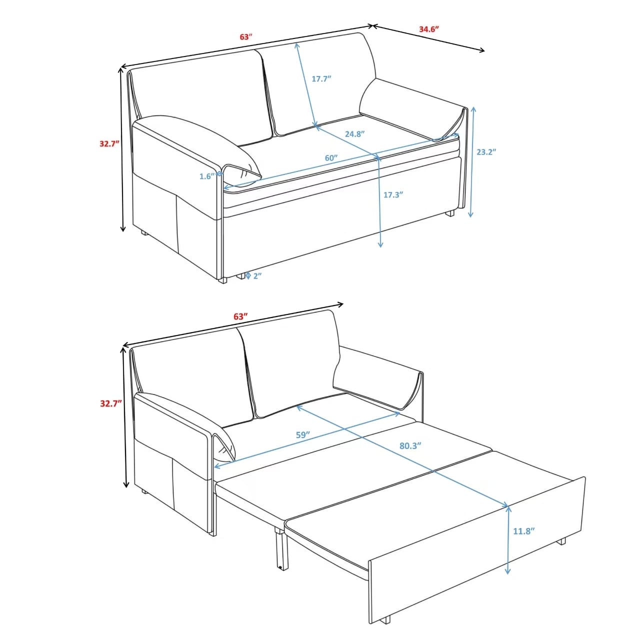 63inch Variable sofa bed with double armrest,
Grey velvet fabric sofa bed,
Pull-down 80inch Comfortable large bed 63inch Variable sofa bed with double armrest,
Grey velvet fabric sofa bed,
Pull-down 80inch Comfortable large bed