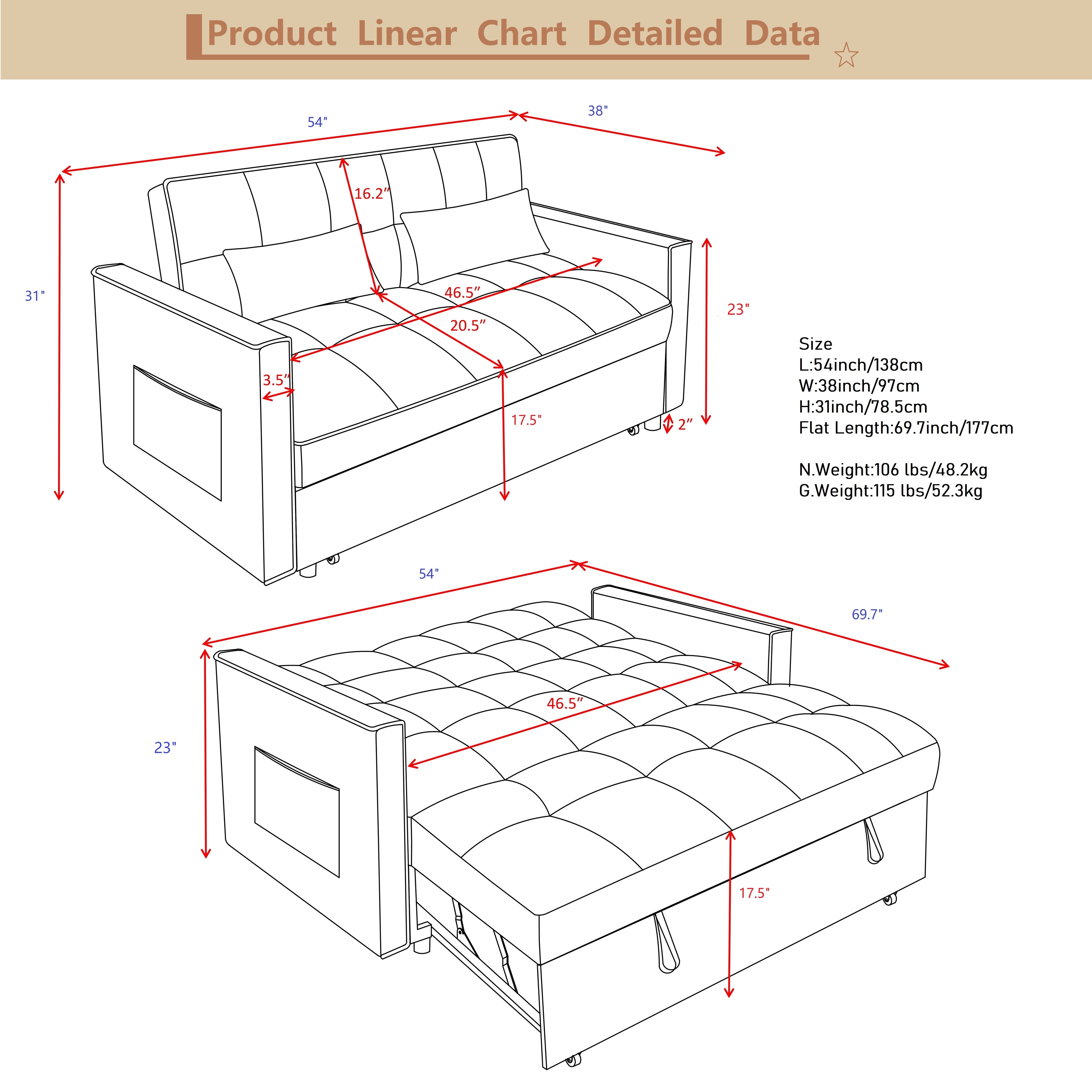 54inch adjustable backrest sofa or sofa bed,
futon sofa with double armrest and pouch,
Variable bed 69.7inch*46.5inch 54inch adjustable backrest sofa or sofa bed,
futon sofa with double armrest and pouch,
Variable bed 69.7inch*46.5inch