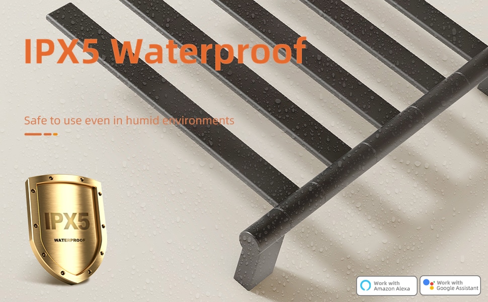 SIOYIE Smart Rotating Heated Towel Rack For Bathroom, Wall-Mounted Electric Towel Dryer With Swivel Bars, Smart Timer, Low Carbon Steel, IPX5, Plug-in/Hardwired, Towel Warmer With Wi-Fi App Control_voghion.com