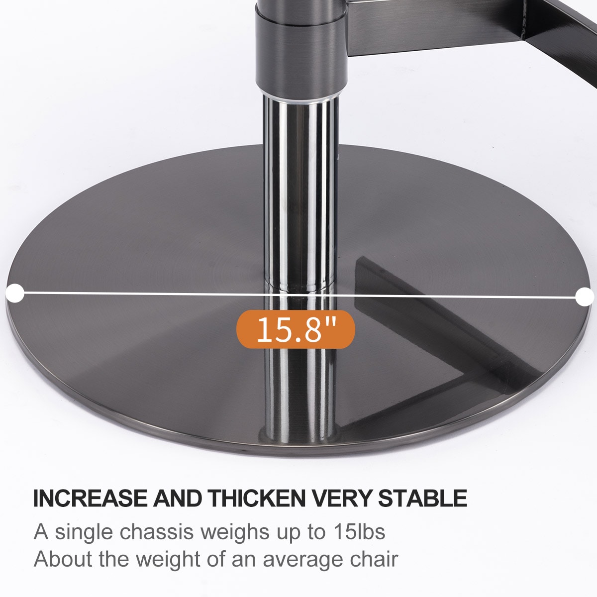 Black Titanium Stainless Steel Bar Stools Swivel Adjustable Height for Kitchen Counter and Dining Room