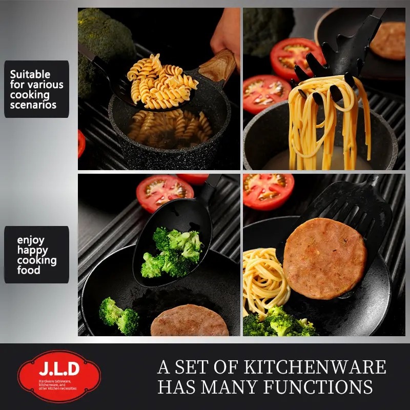 Cooking Utensil Set Premium 5 Piece Kitchen Utensil Set - Stainless Steel Handle And Nylon Faucet, Non-Stick, Heat Resistant, For Home, Kitchen Gift_voghion.com