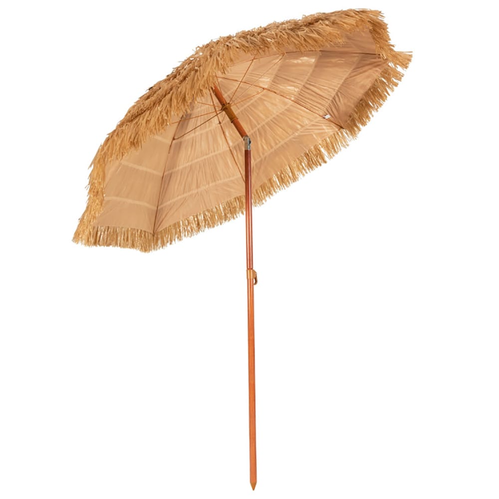 6.5 Feet Portable Thatched Tiki Beach Umbrella With Adjustable Tilt_voghion.com