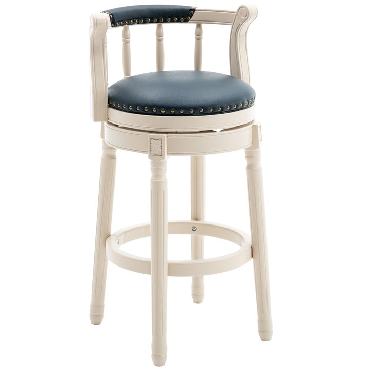 Bar Stools Seat Height 29.5'' Leather Wooden Bar Stools(BLUE 1pc) Bar Stools Seat Height 29.5'' Leather Wooden Bar Stools(BLUE 1pc)