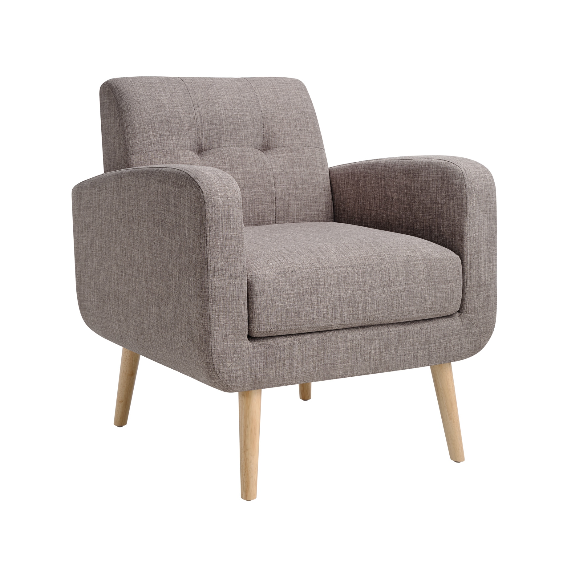 Mid-Century Modern Fabric Accent Armchair Single Sofa with Rubber Wood Legs for Living Room Mid-Century Modern Fabric Accent Armchair Single Sofa with Rubber Wood Legs for Living Room