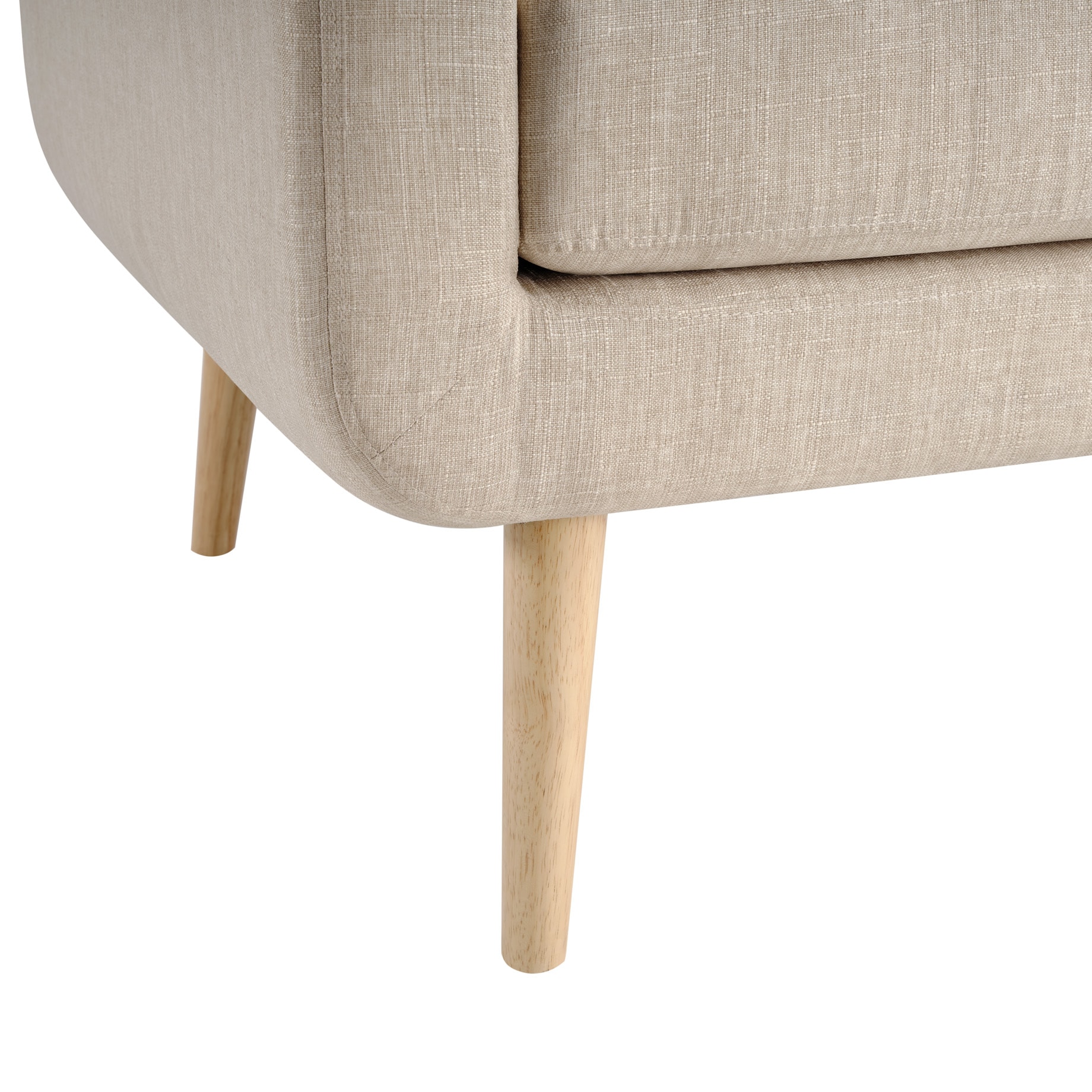 Mid-Century Modern Fabric Accent Armchair Single Sofa with Rubber Wood Legs for Living Room Mid-Century Modern Fabric Accent Armchair Single Sofa with Rubber Wood Legs for Living Room