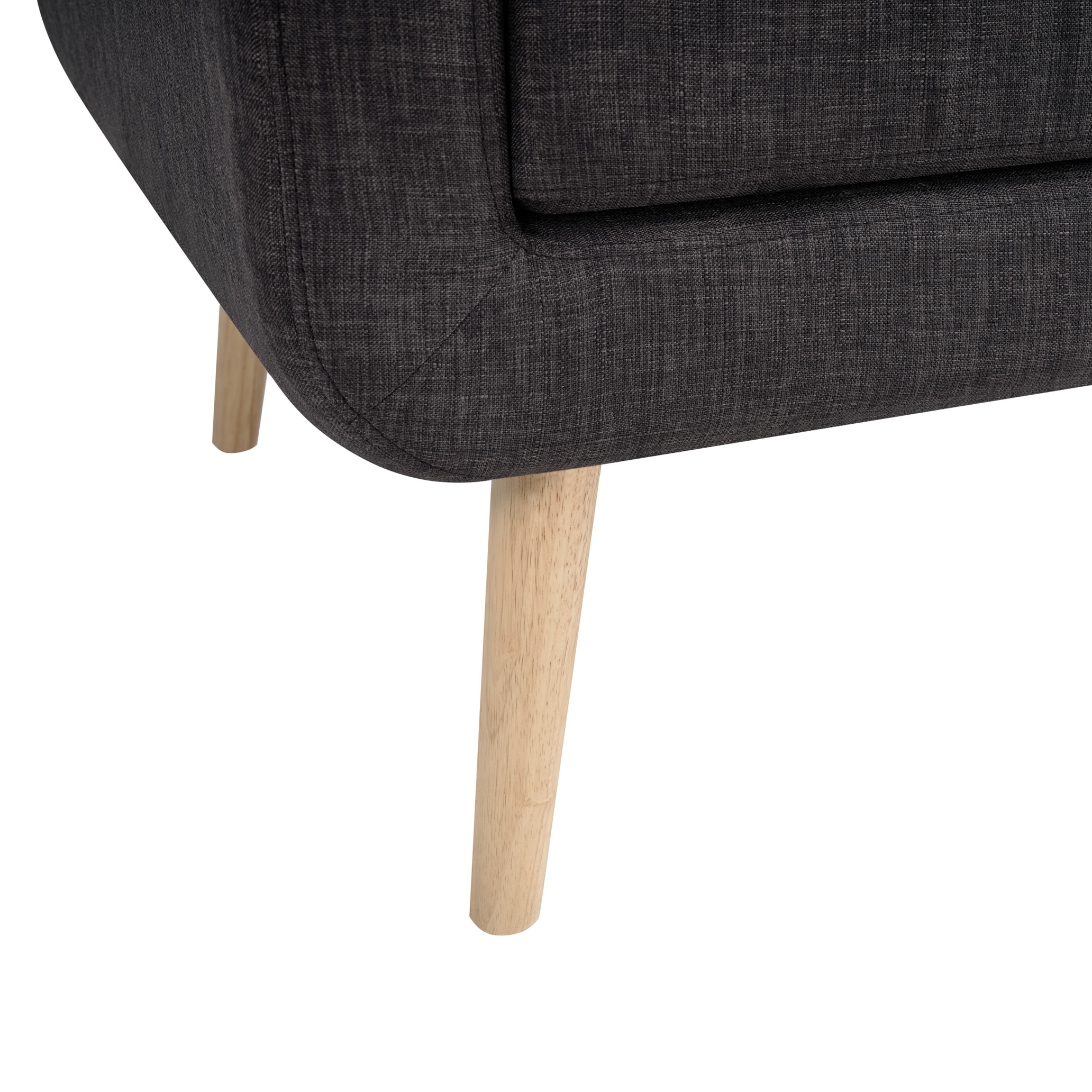 Mid-Century Modern Fabric Accent Armchair Single Sofa with Rubber Wood Legs for Living Room Mid-Century Modern Fabric Accent Armchair Single Sofa with Rubber Wood Legs for Living Room