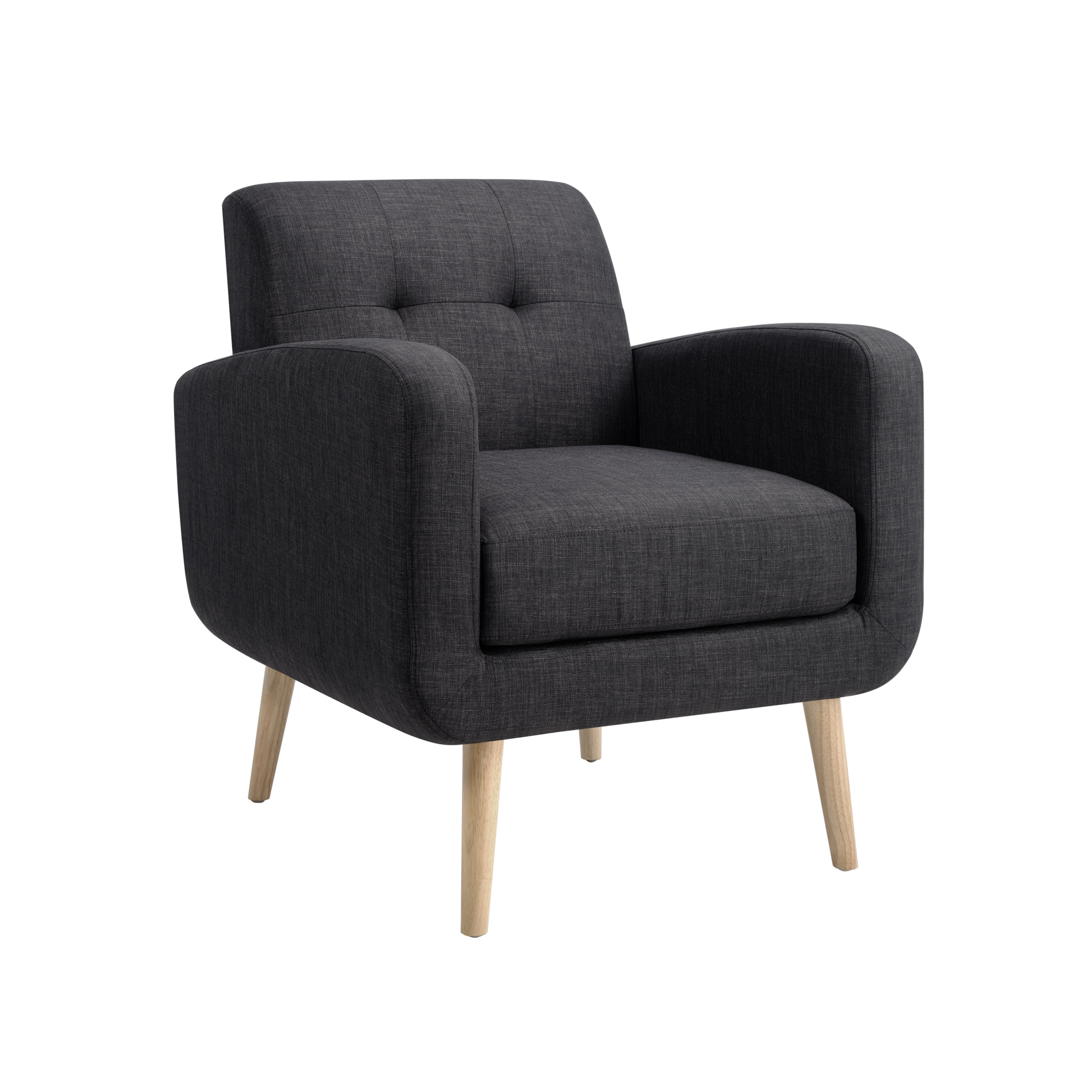Mid-Century Modern Fabric Accent Armchair Single Sofa with Rubber Wood Legs for Living Room Mid-Century Modern Fabric Accent Armchair Single Sofa with Rubber Wood Legs for Living Room