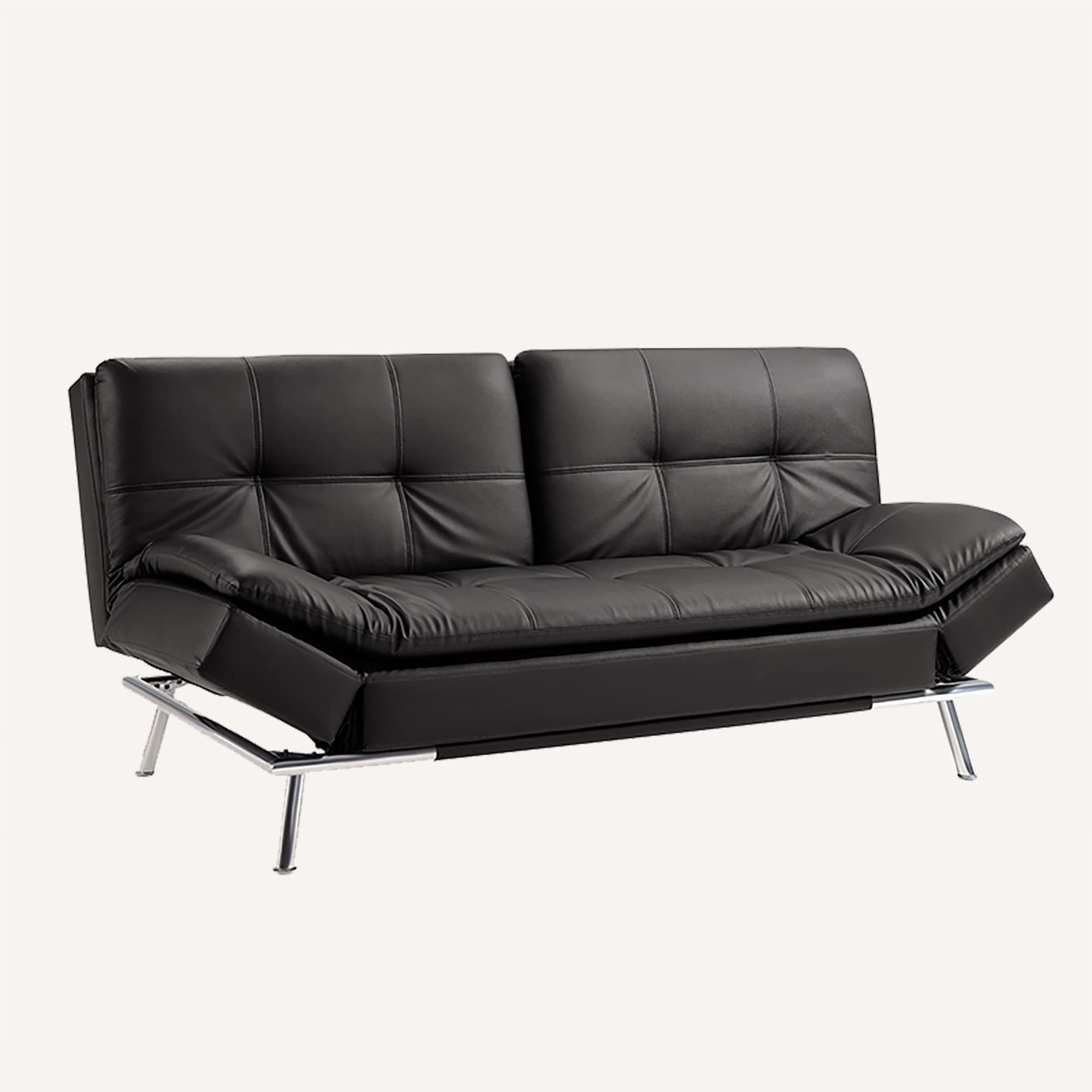 Folding Futon Sofa Bed for Living Room-Black Folding Futon Sofa Bed for Living Room-Black