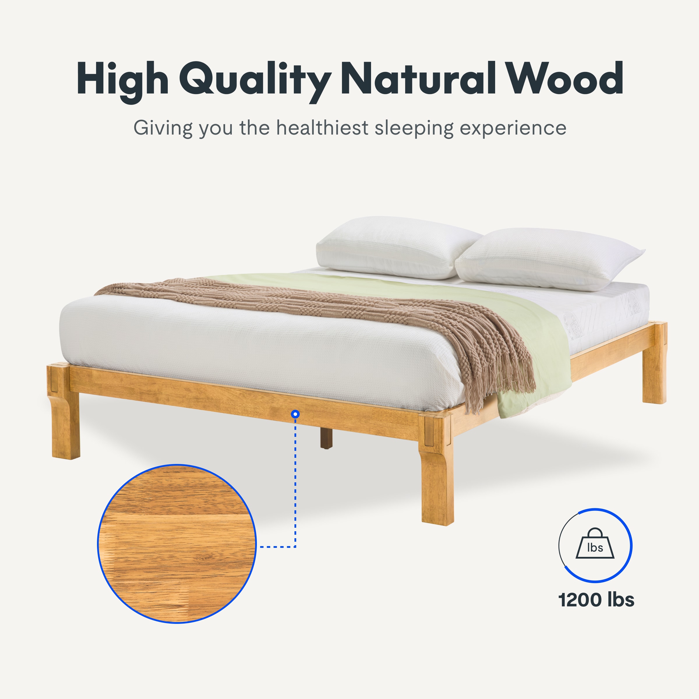 Solid Wood Adjustable Bed, King Size Japanese Joinery Bed with Head Elevation, 1200 lbs Capacity, Rustic & Mid-Century Modern Design, Rubberwood Platform Bed, Easy Assembly, Oak Solid Wood Adjustable Bed, King Size Japanese Joinery Bed with Head Elevation, 1200 lbs Capacity, Rustic & Mid-Century Modern Design, Rubberwood Platform Bed, Easy Assembly, Oak