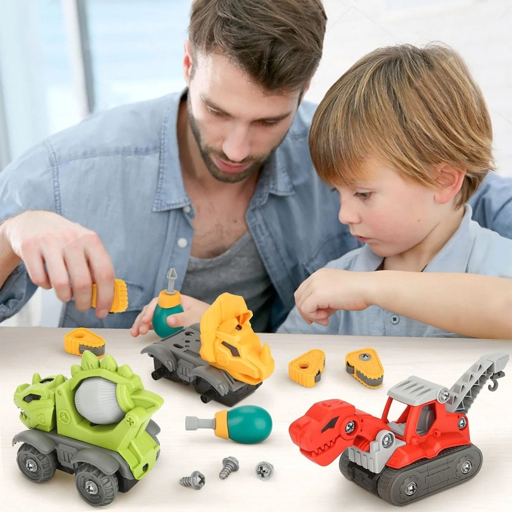 5 Pack Take Apart Dinosaur Set With Electric Drill, Construction Building Toy For Boys, Ideal Xmas Birthday Gift_voghion.com