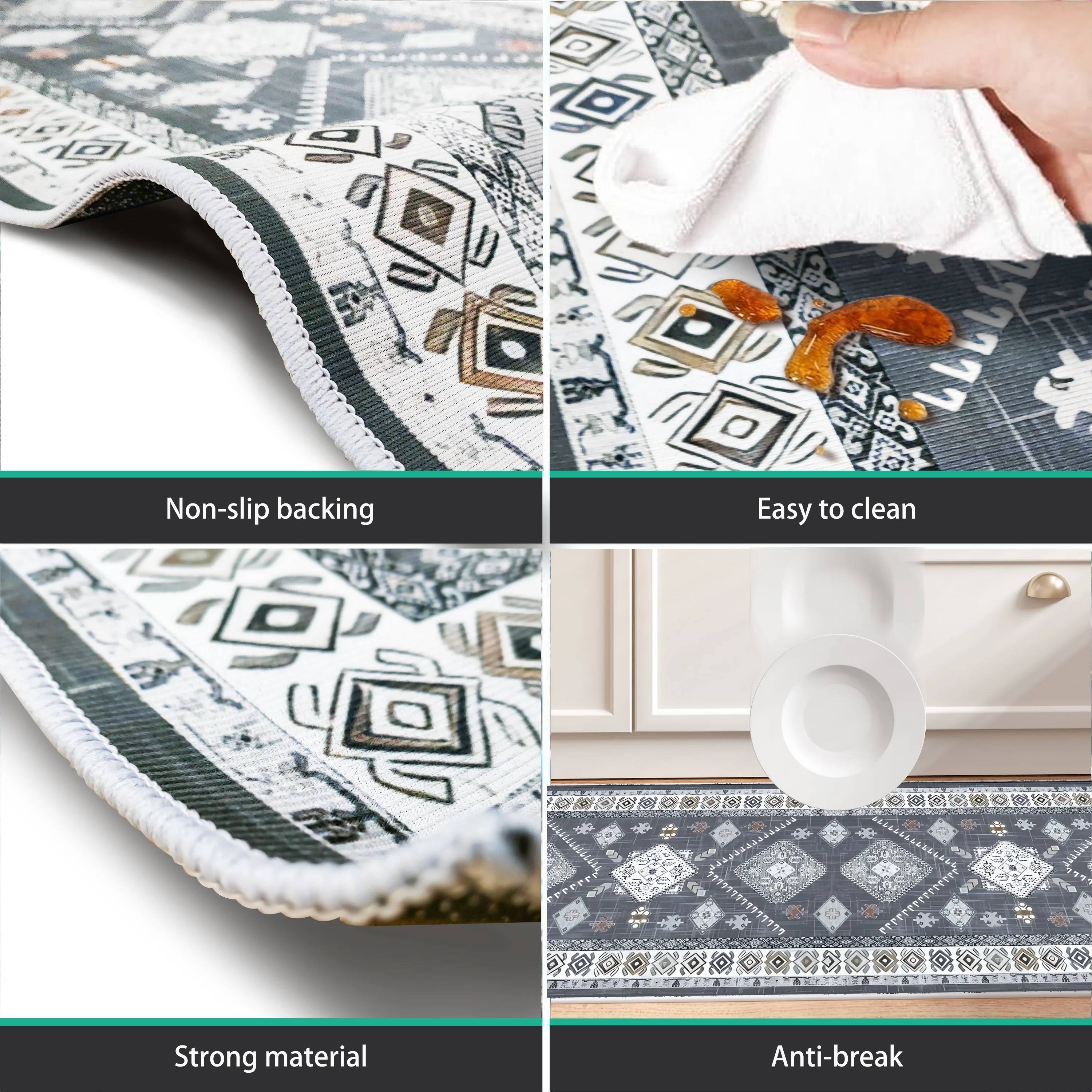 Kitchen Rugs And Runner Sets Of 3, Kitchen Floor Mat Carpet, Washable Non Slip Kitchen Runner Rug, Farmhouse Hallway Doormat For Holiday Home Decor_voghion.com