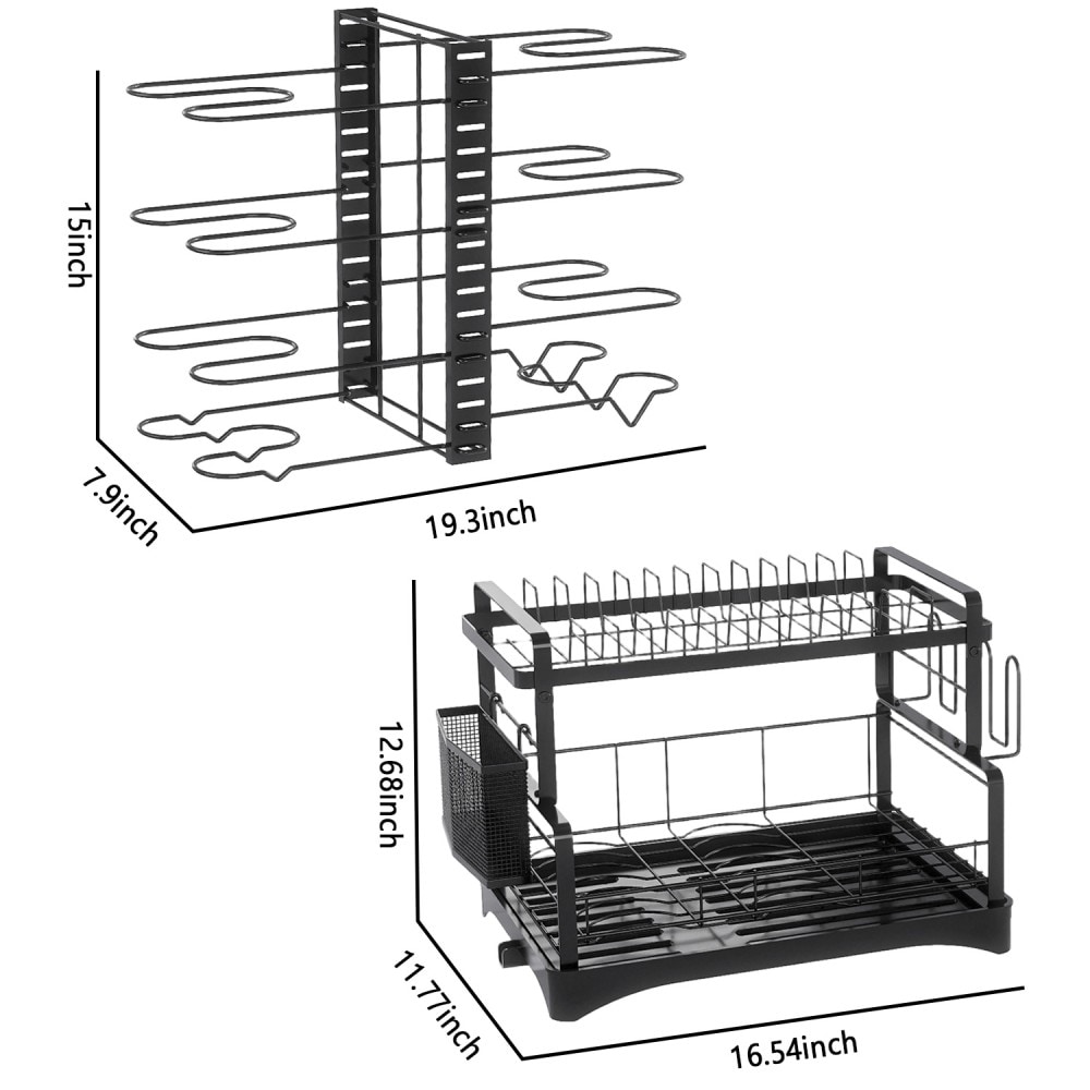 8 Tier Pot And Pan Organizer Rack For Cabinet With 3 DIY Methods, Adjustable Organizer For Pots, Pans And Lids With Utensil Holders_voghion.com