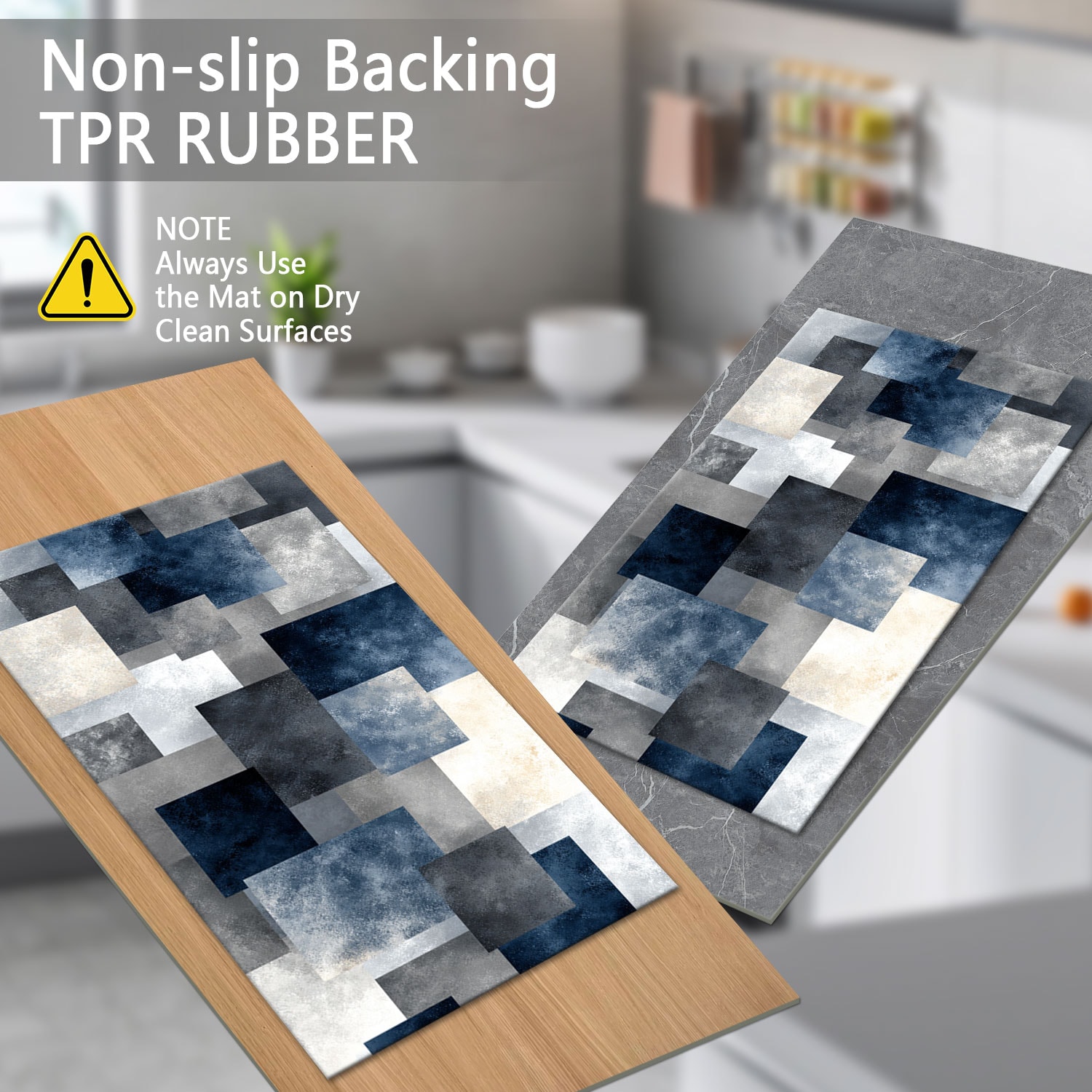 Set Of 3 Kitchen Rugs Non-slip Washable Abstract Pattern Mats_voghion.com