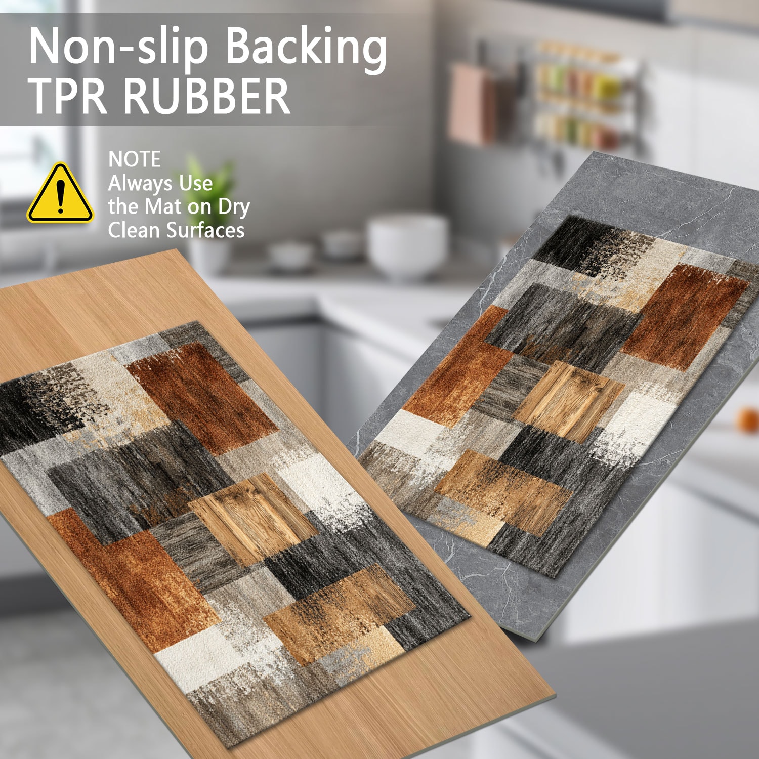 Three-piece Kitchen Rug Set Non-slip Washable Abstract Design_voghion.com