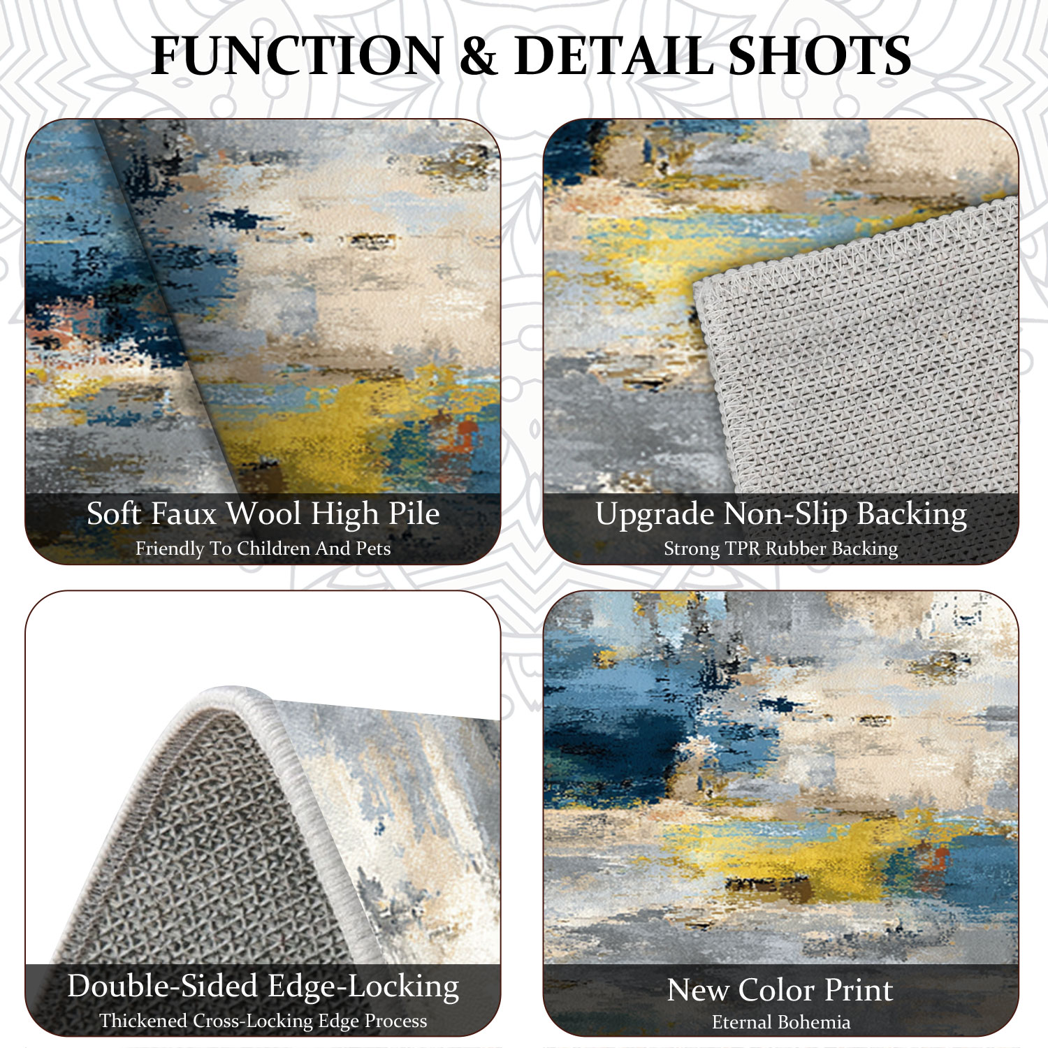 Three-piece Kitchen Rug Set Non-slip Washable Abstract Floor Mats_voghion.com