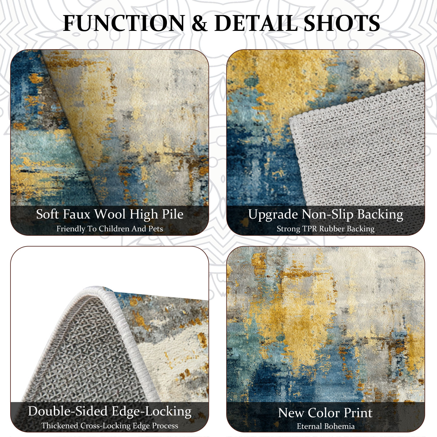 Three-piece Kitchen Rug Set Non-slip Abstract Pattern Floor Mats_voghion.com