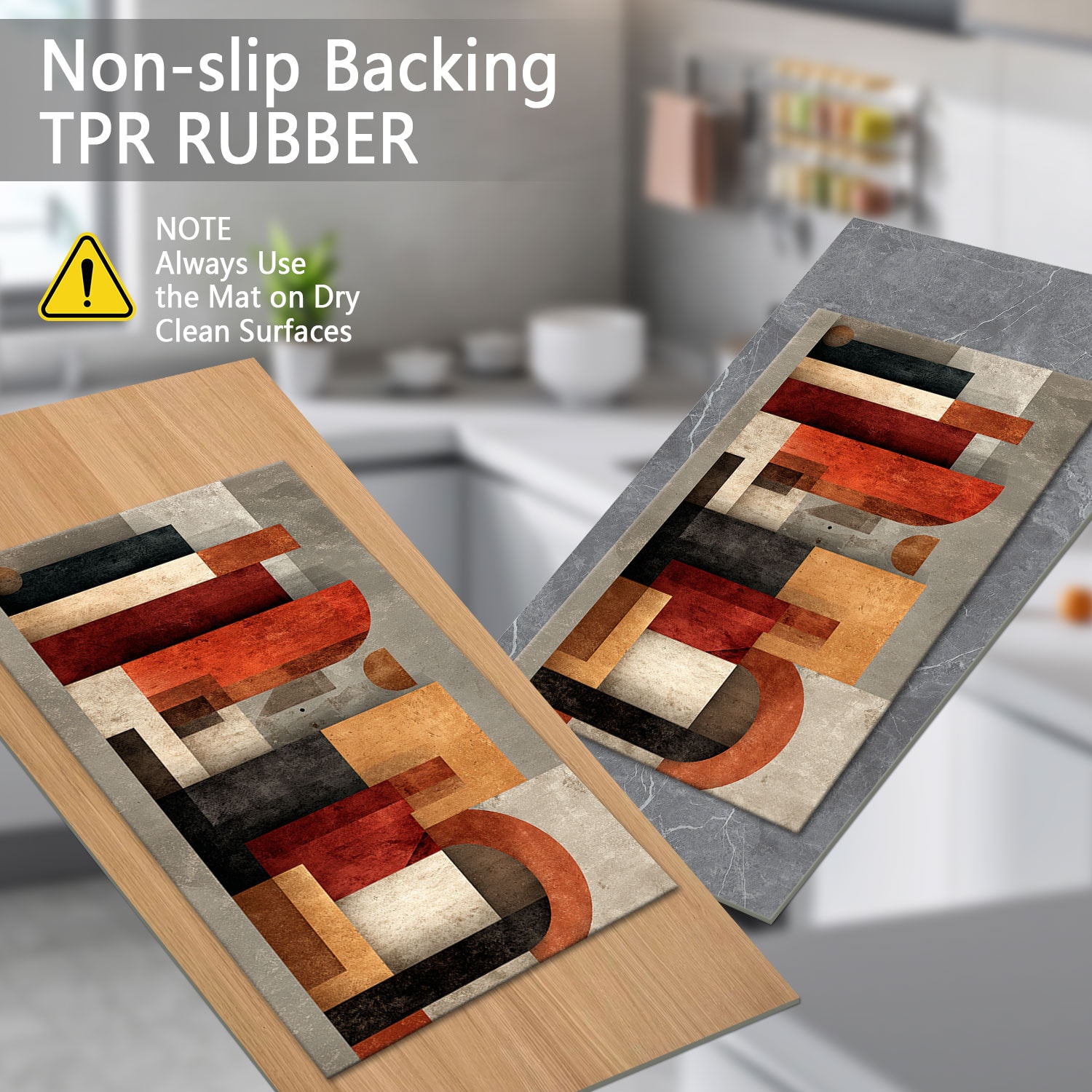 Three-piece Kitchen Rug Set Non-slip And Washable Abstract Pattern_voghion.com