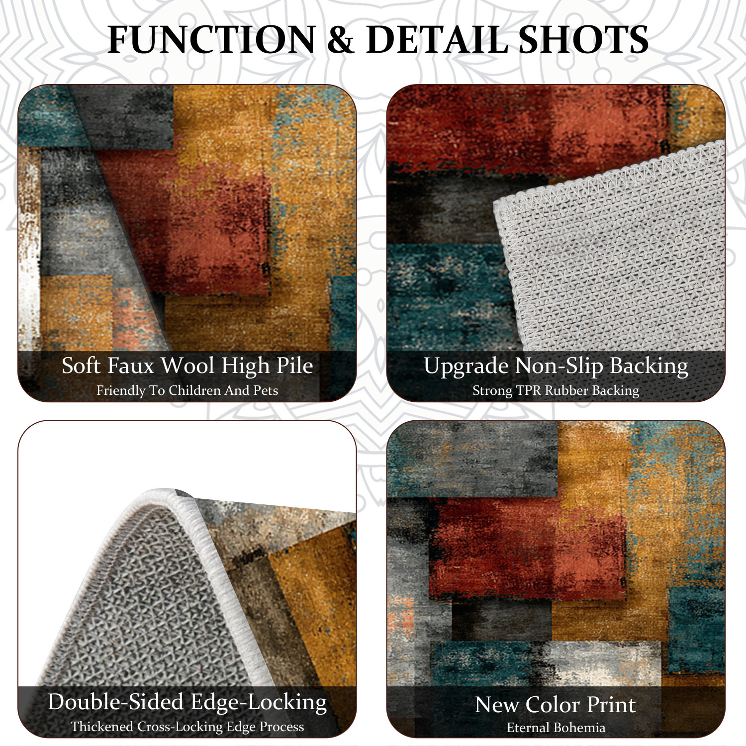Three-piece Kitchen Rug Set Non-slip Abstract Pattern Floor Mats_voghion.com