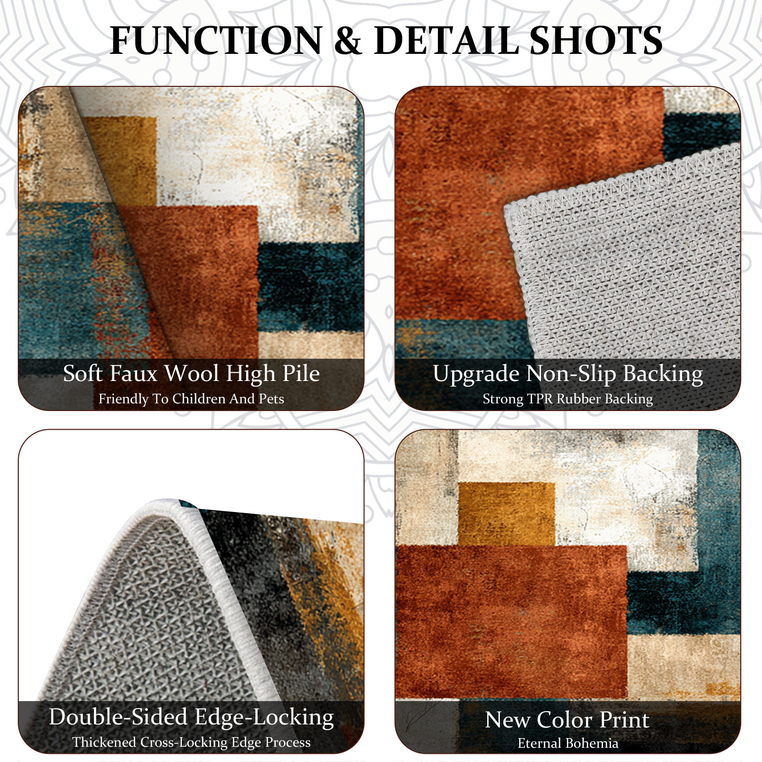 Three-piece Kitchen Rug Set Non-slip Washable Abstract Floor Mats_voghion.com