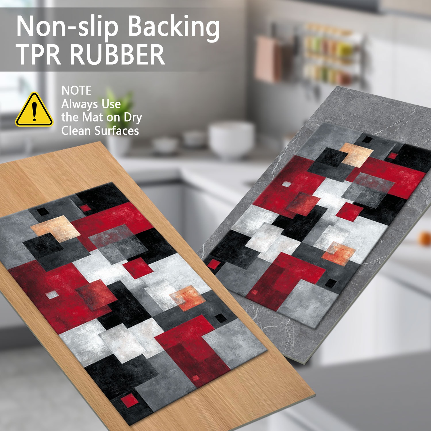 Three-piece Kitchen Rug Set Non-slip Washable Abstract Pattern_voghion.com