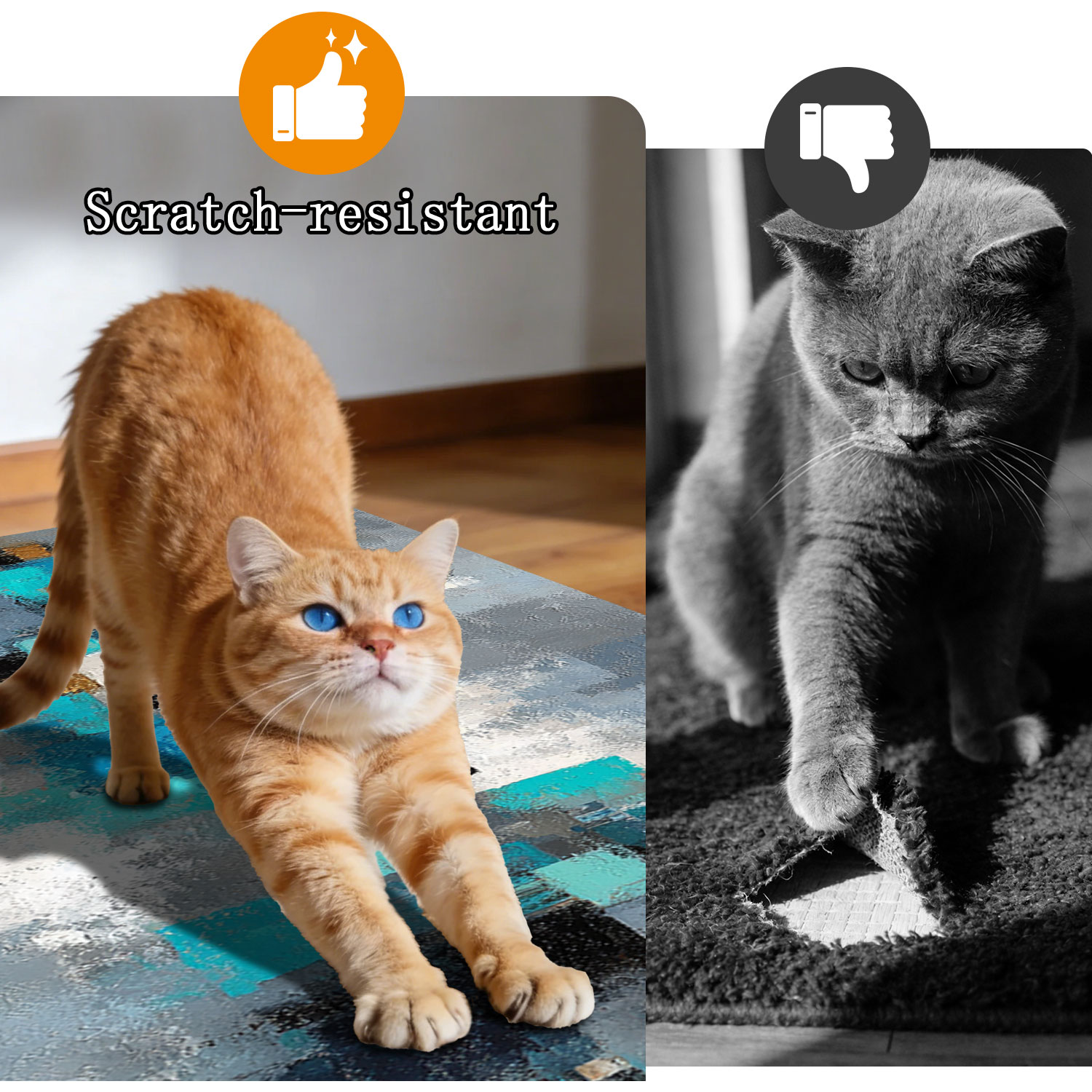 Three Piece Kitchen Rug Set Non-slip Washable Abstract Floor Mat_voghion.com