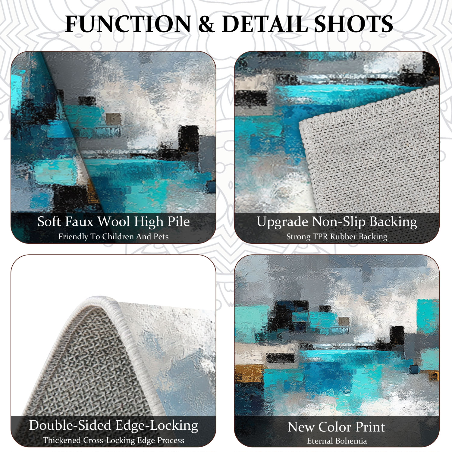 Three Piece Kitchen Rug Set Non-slip Washable Abstract Floor Mat_voghion.com