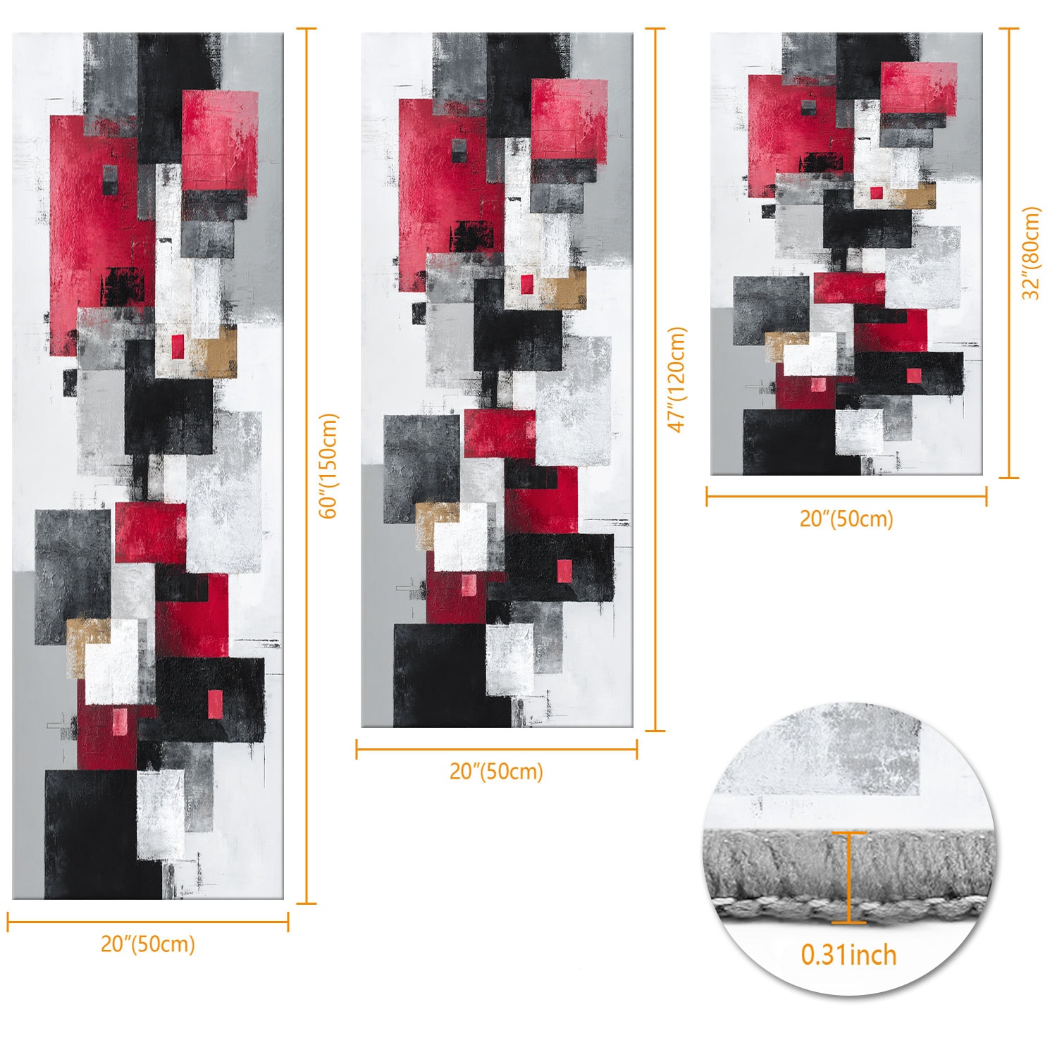 3-piece Kitchen Rug Set Abstract Pattern Non-slip And Washable_voghion.com