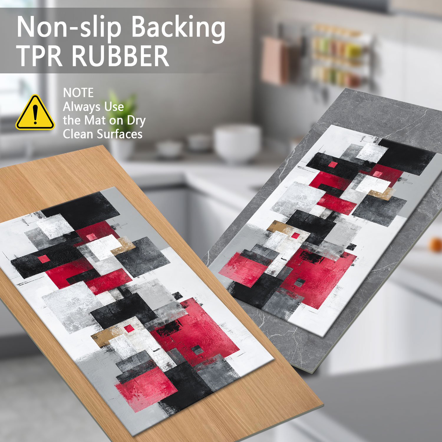 3-piece Kitchen Rug Set Abstract Pattern Non-slip And Washable_voghion.com