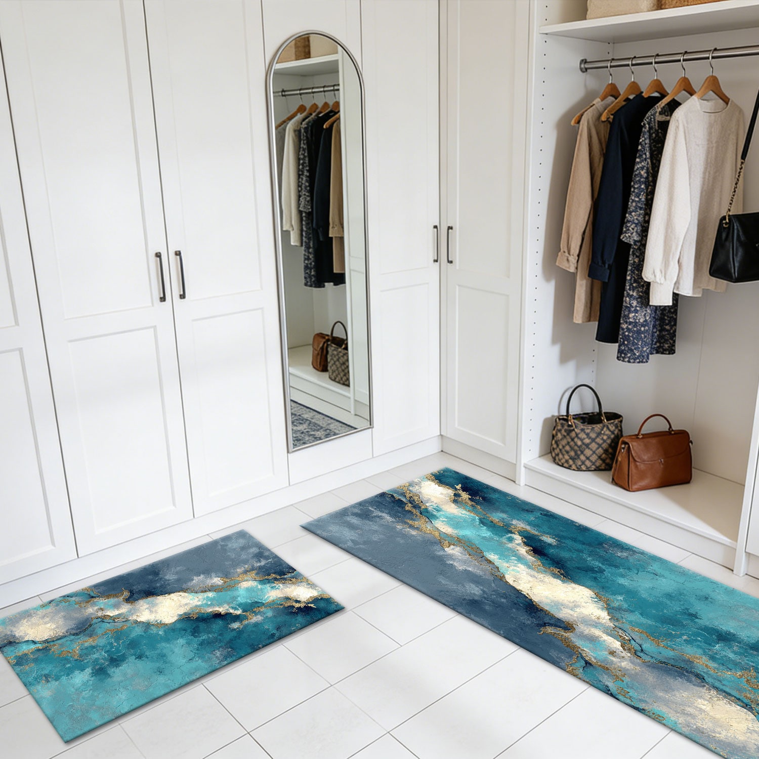 3-piece Kitchen Rug Set Abstract Pattern Non-slip And Washable_voghion.com